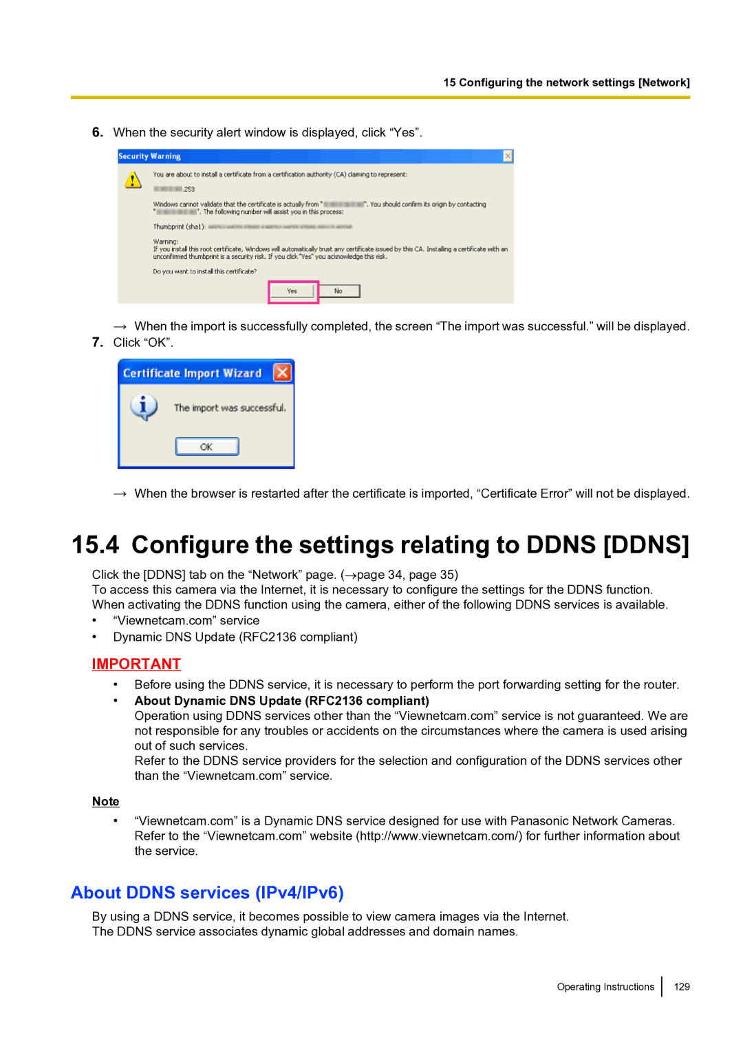 Panasonic BLVT164P operating instructions Configure the settings relating to Ddns Ddns, About Ddns services IPv4/IPv6 