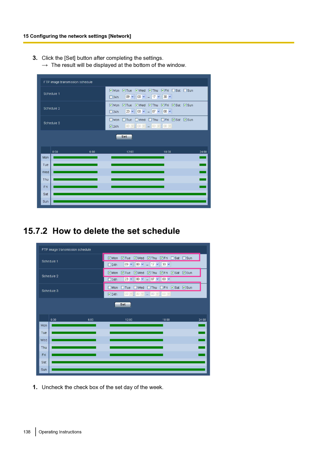 Panasonic BLVT164P operating instructions How to delete the set schedule 