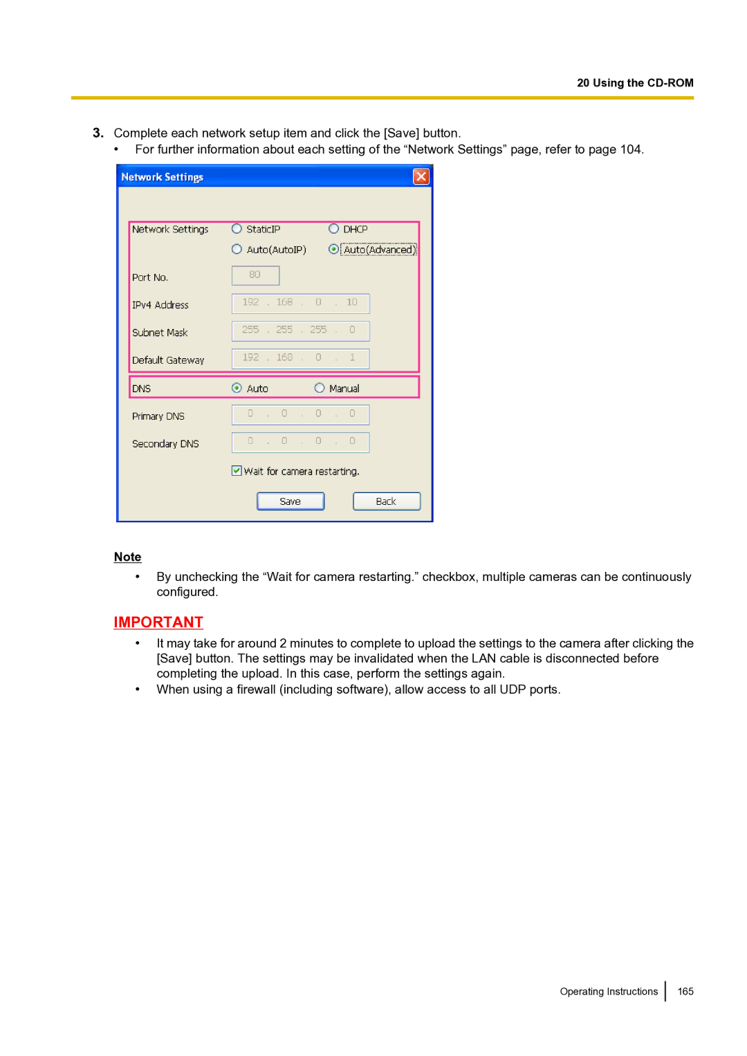 Panasonic BLVT164P operating instructions Operating Instructions 165 