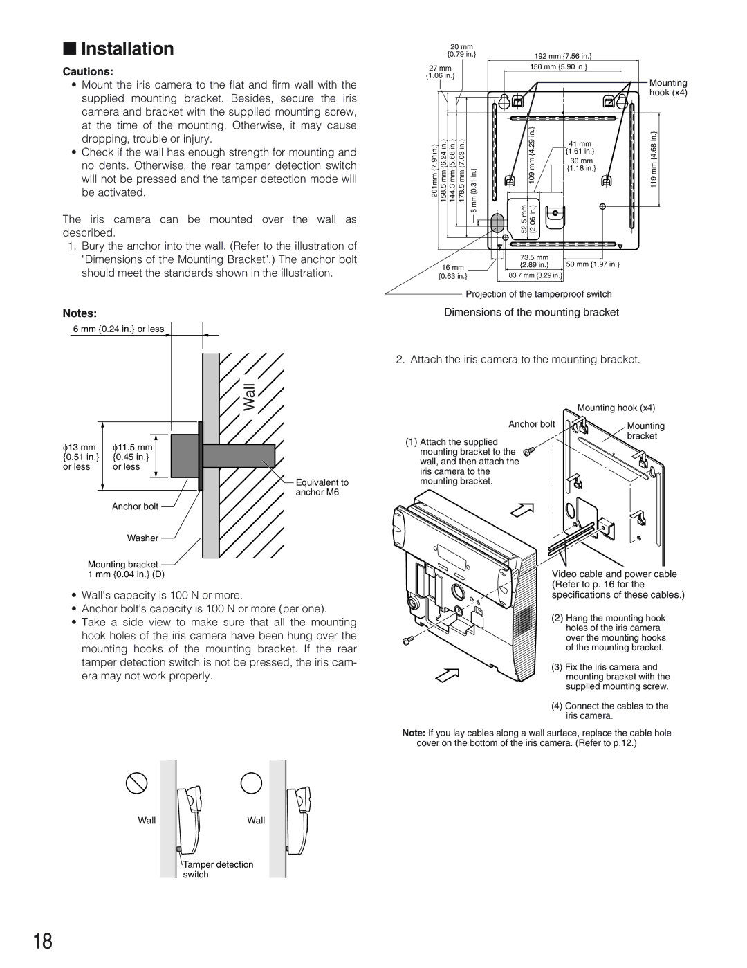 Panasonic BM-ET300AE operating instructions Installation, Wall 