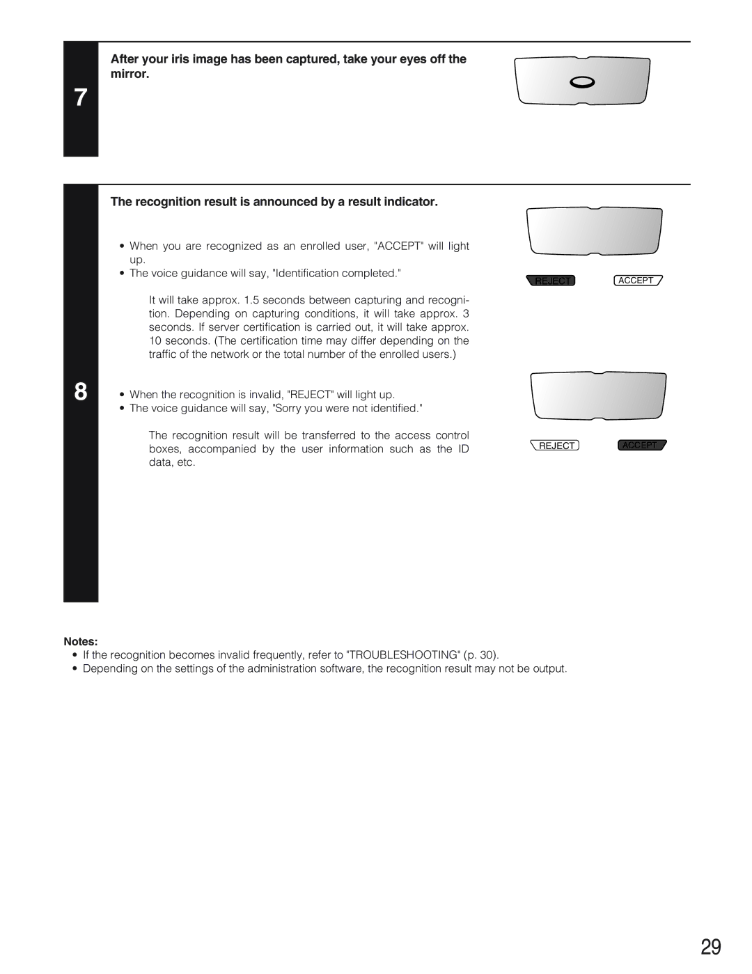 Panasonic BM-ET300AE operating instructions Rejectaccept 