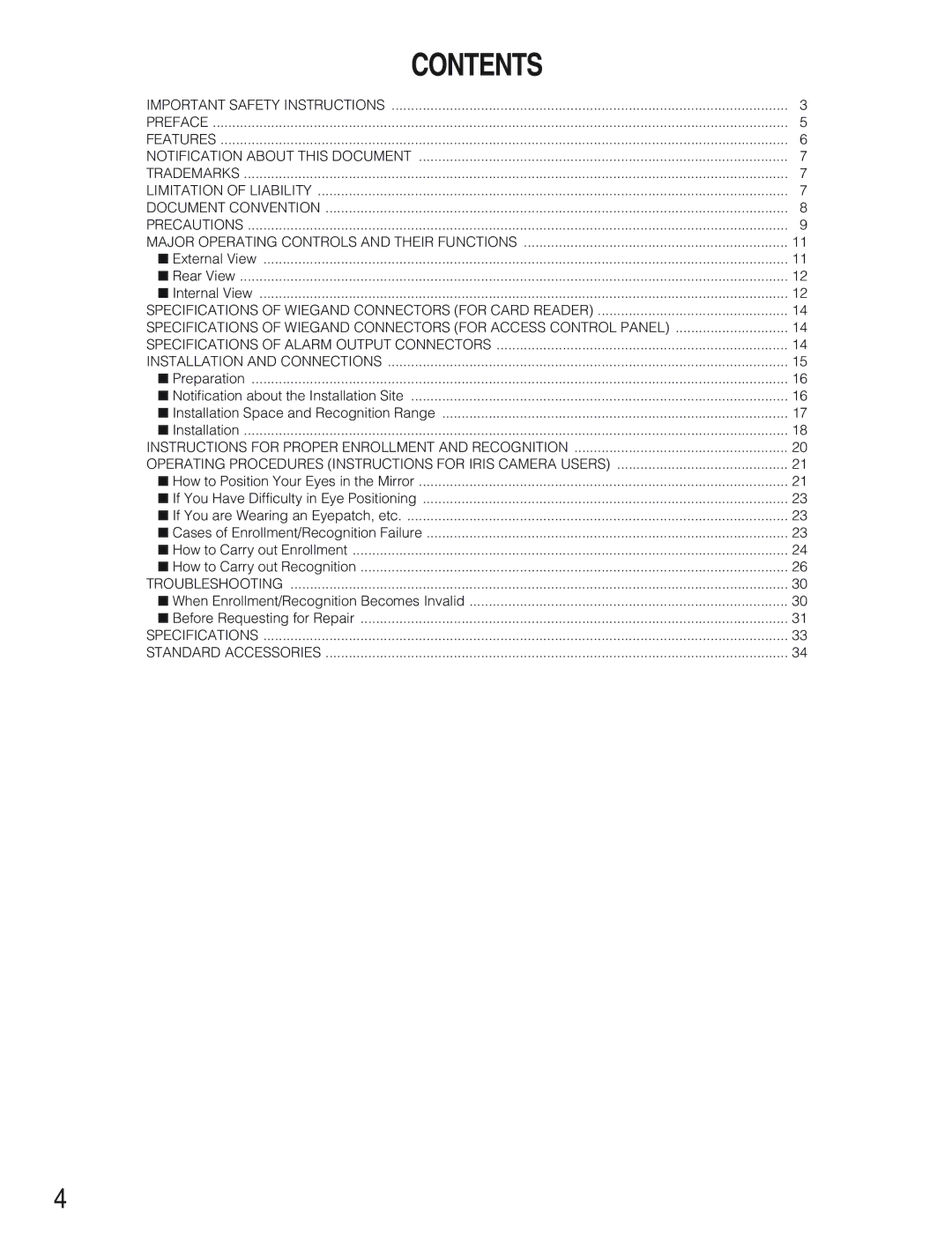 Panasonic BM-ET300AE operating instructions Contents 