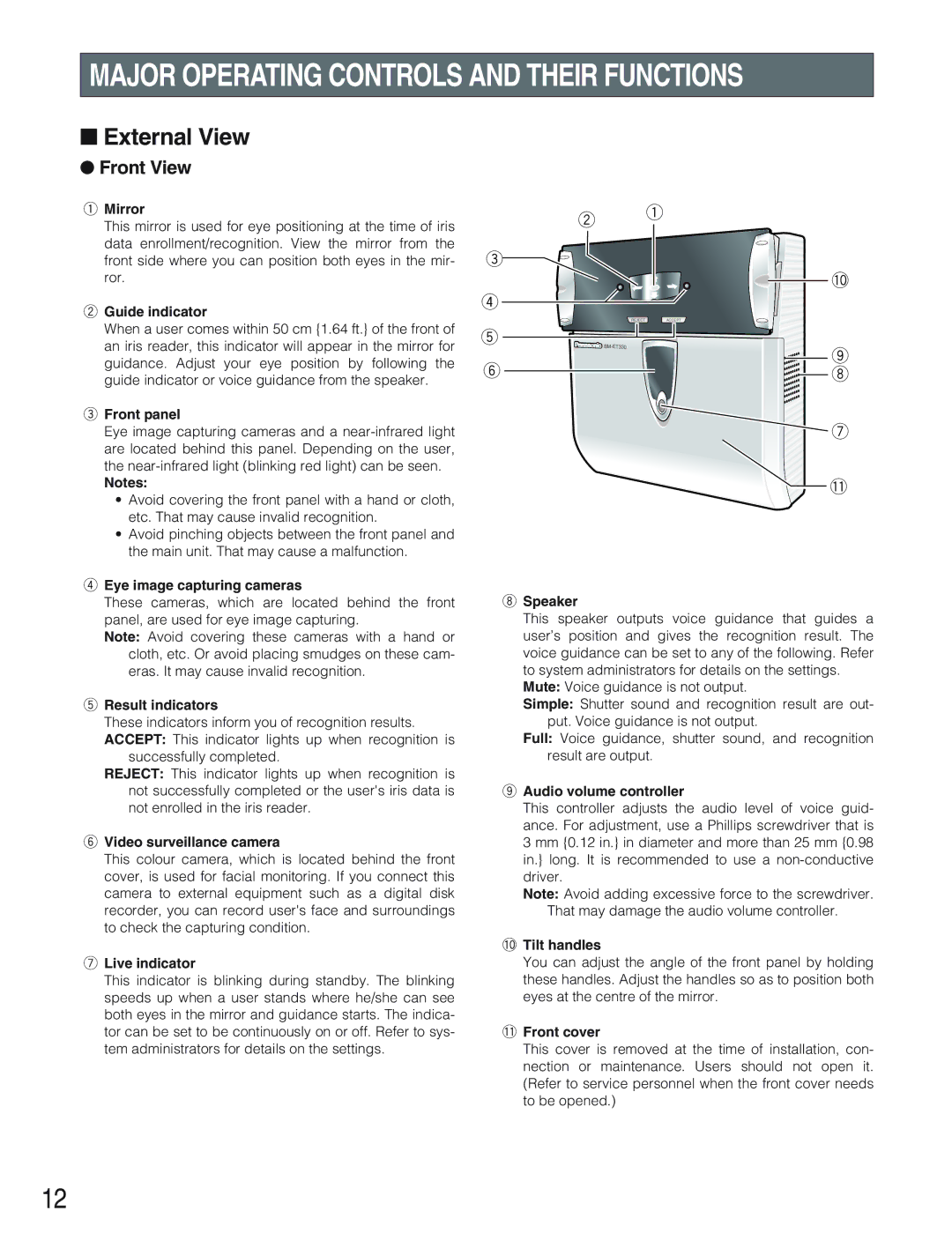 Panasonic BM-ET330 operating instructions External View, Front View 