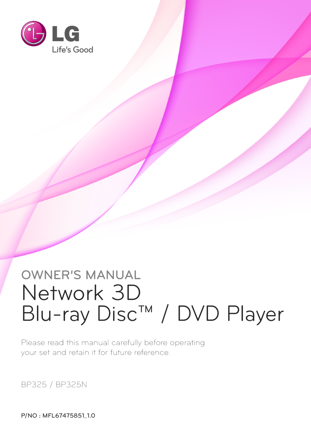 Panasonic BP325N owner manual Network 3D Blu-ray Disc / DVD Player 