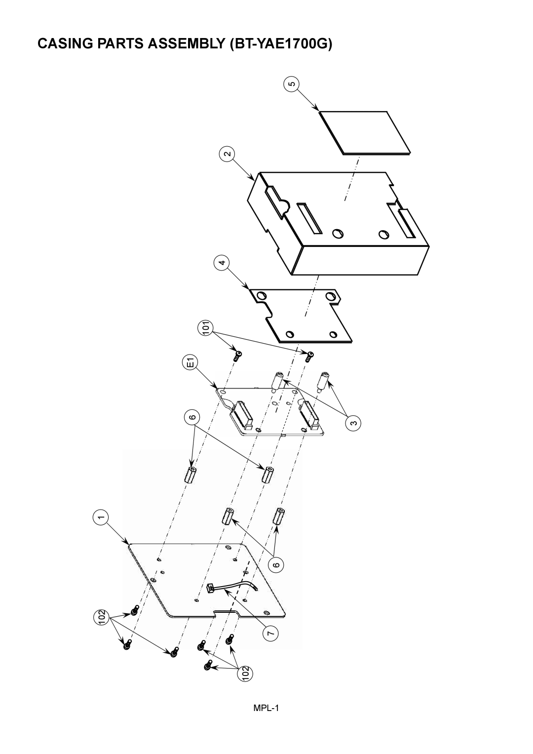 Panasonic BT-LH1700WMC, BT-LH1700WP manual Casing Parts Assembly BT-YAE1700G, MPL-1 