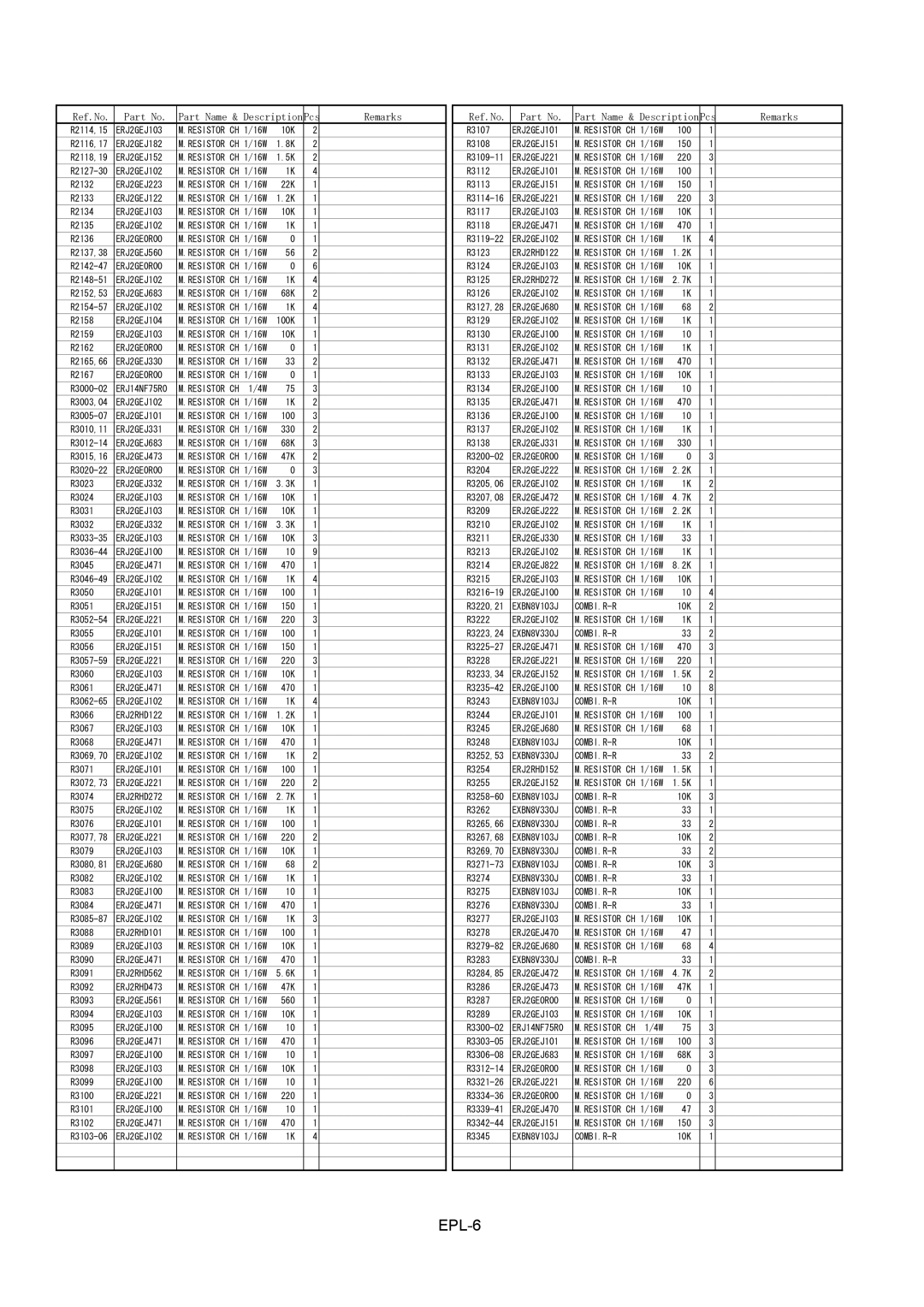 Panasonic BT-LH1700WP, BT-LH1700WMC, BT-YAE1700G manual EPL-6 