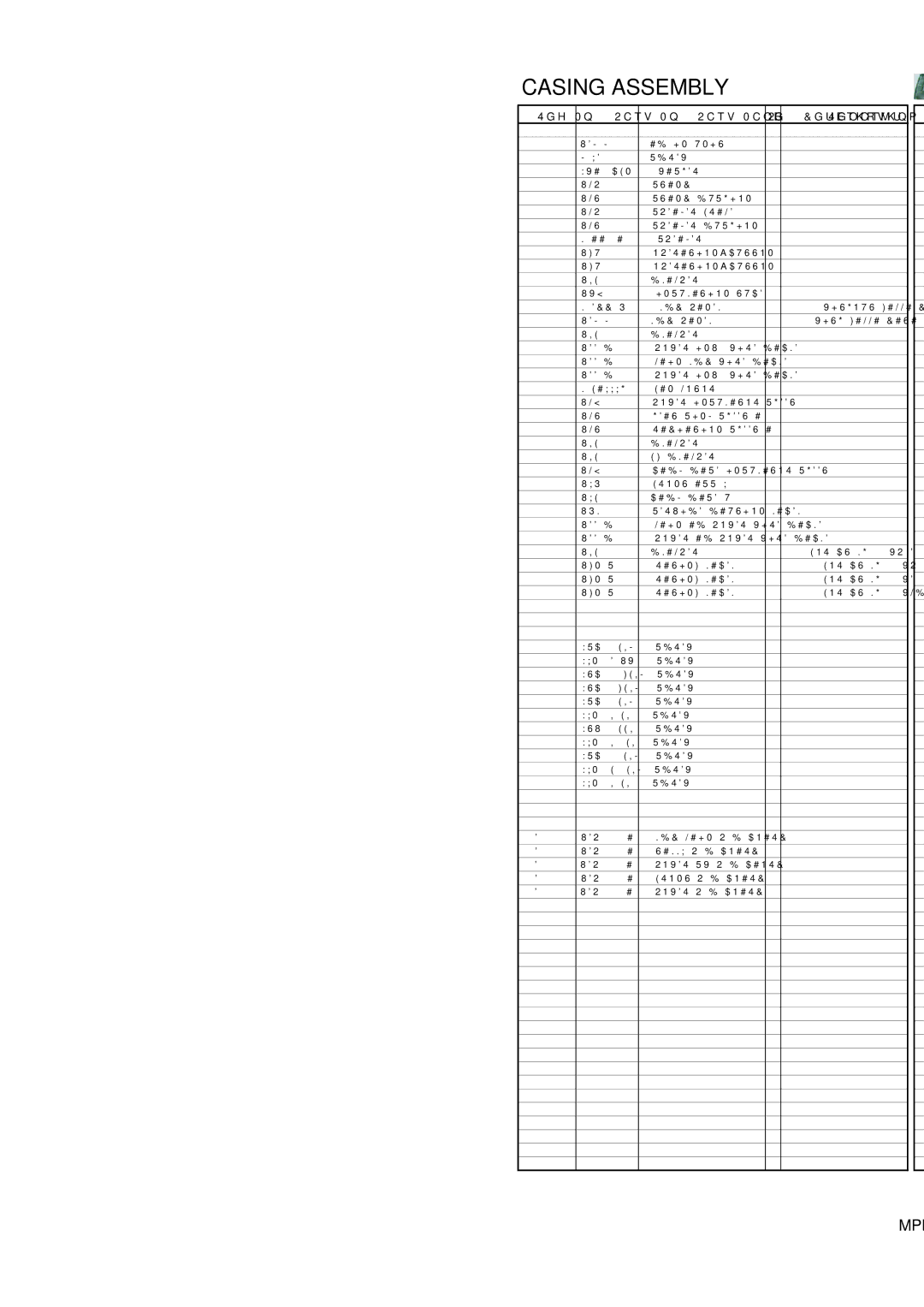 Panasonic BT-LH2600WMC manual Casing Assembly 