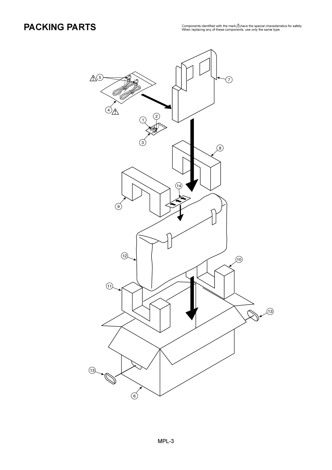 Panasonic BT-LH2600WMC manual Packing Parts 