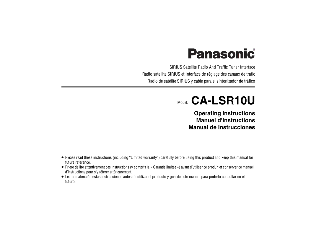 Panasonic warranty Model CA-LSR10U 