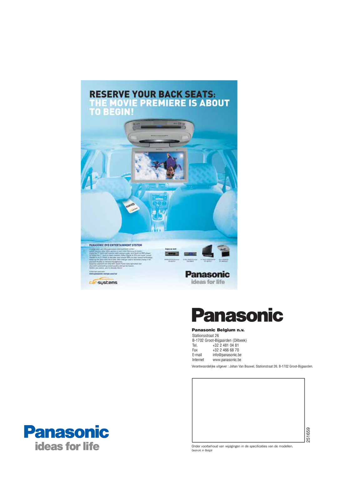 Panasonic Car Audio & DVD Car Navigation System manual 251659 