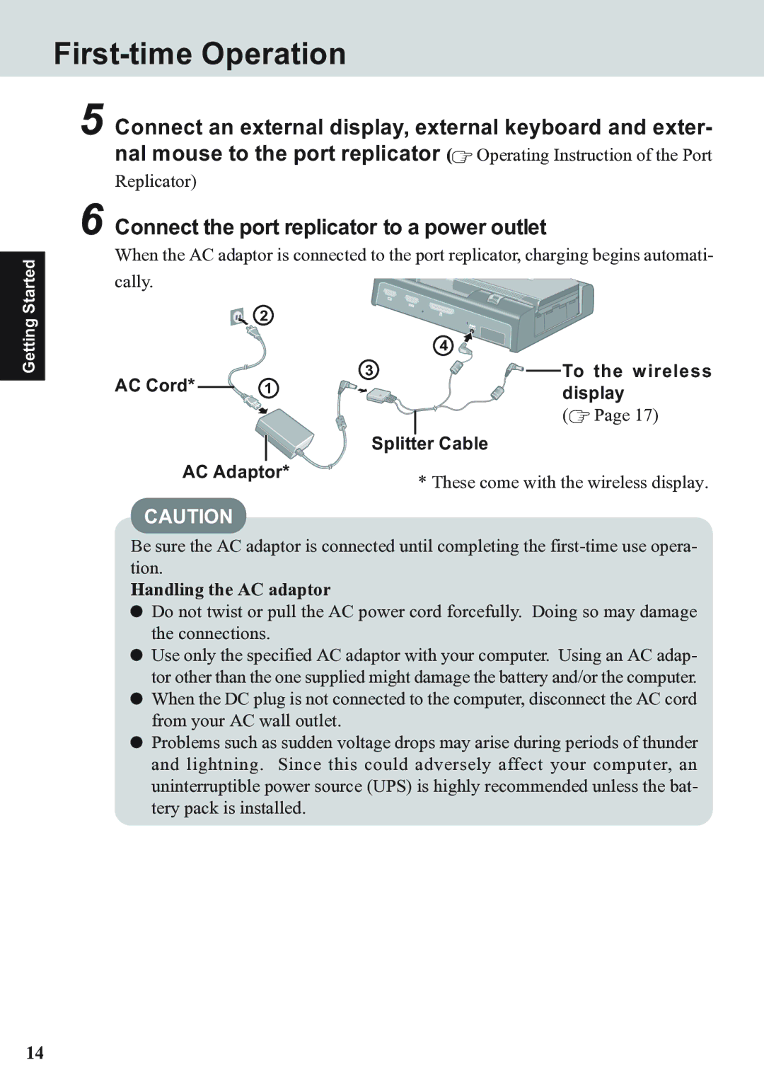 Panasonic CF-07 Series appendix First-time Operation, Connect an external display, external keyboard and exter 