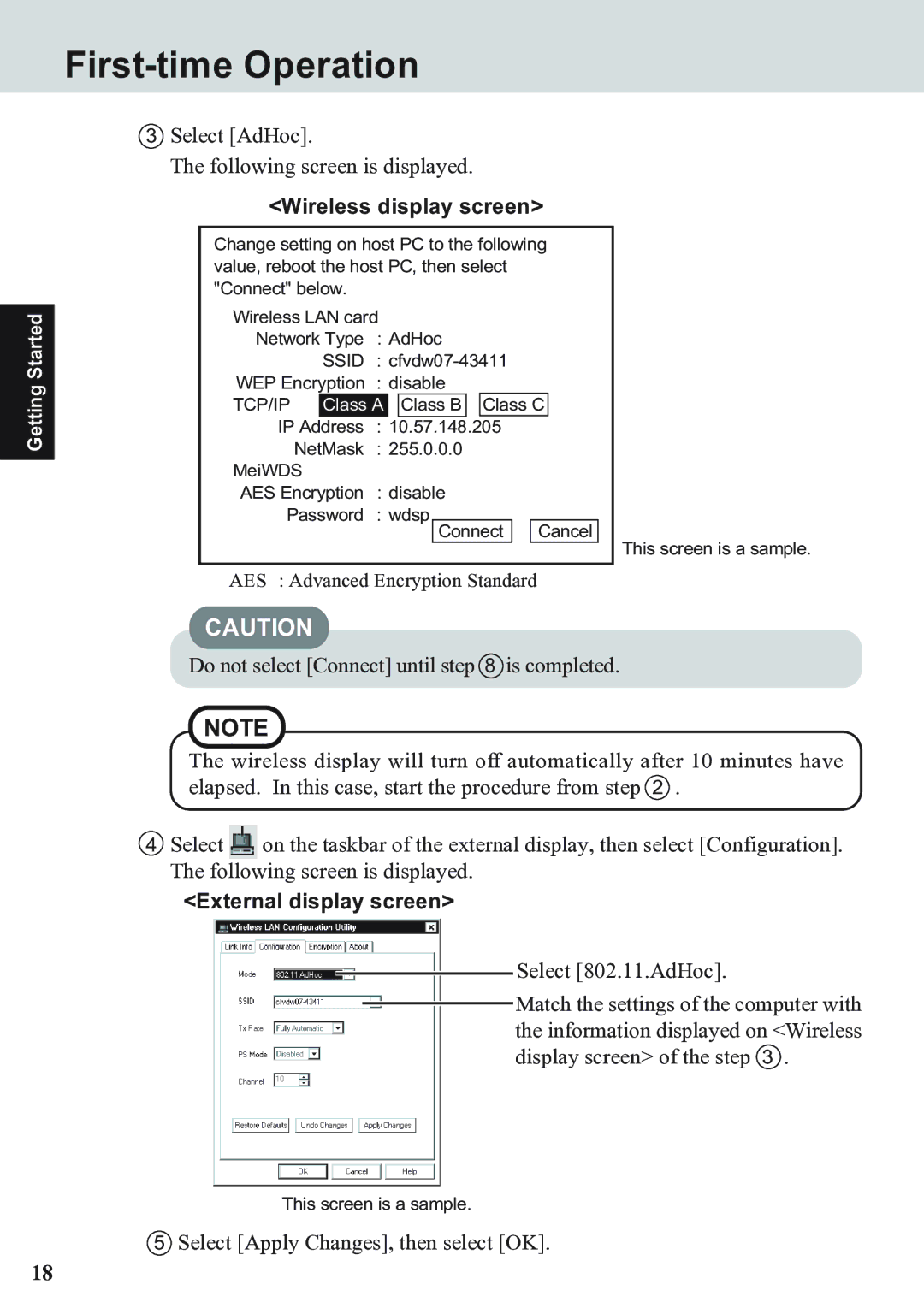 Panasonic CF-07 Series appendix External display screen, Tcp/Ip 