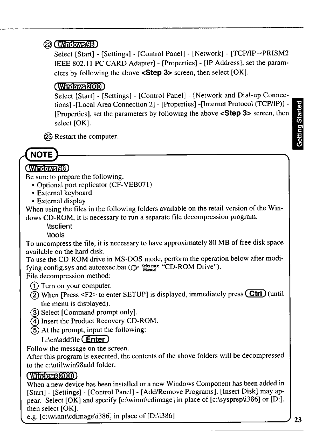 Panasonic CF-07 manual 