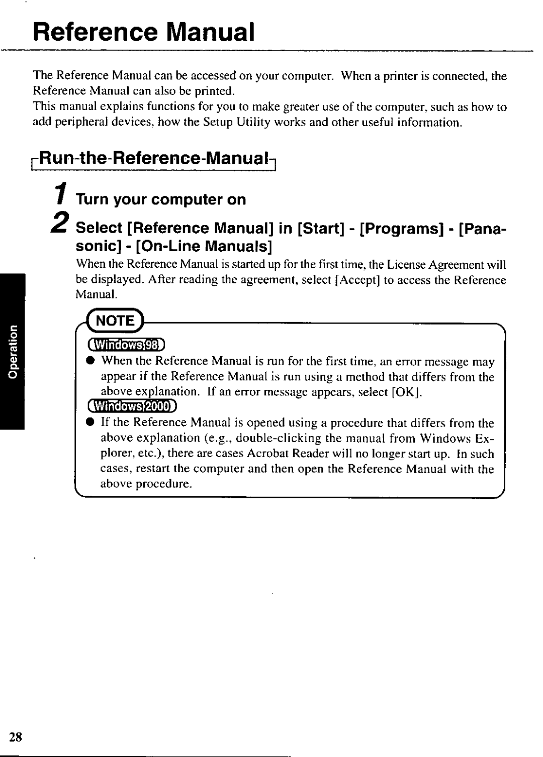 Panasonic CF-07 manual 