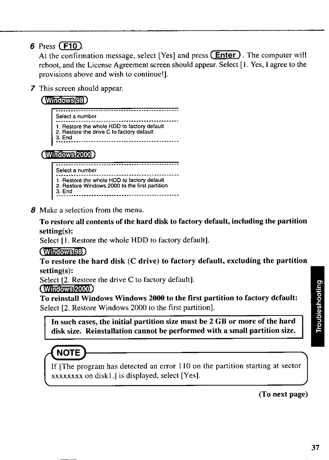 Panasonic CF-07 manual 