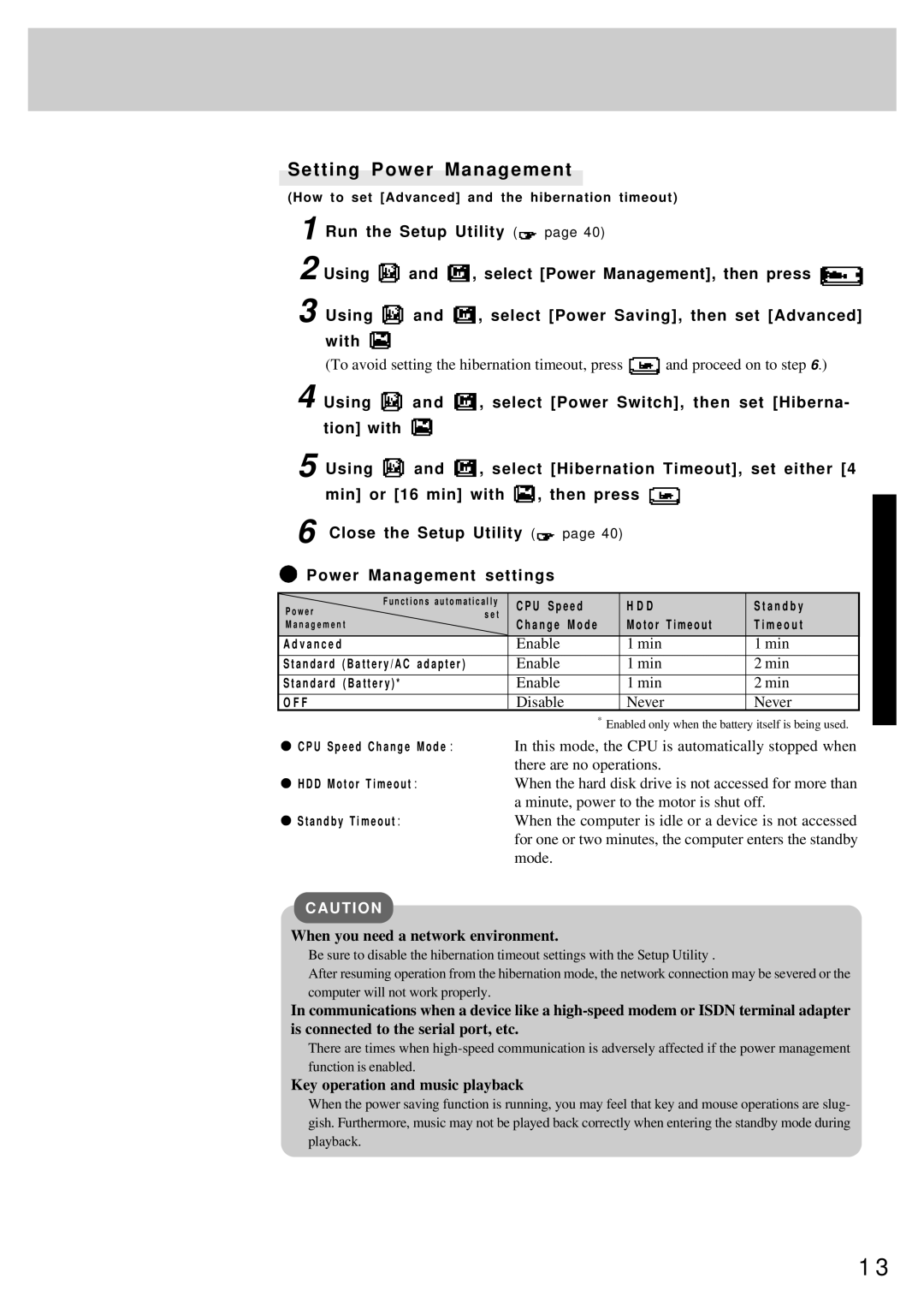 Panasonic CF-25 operating instructions When you need a network environment, Key operation and music playback 