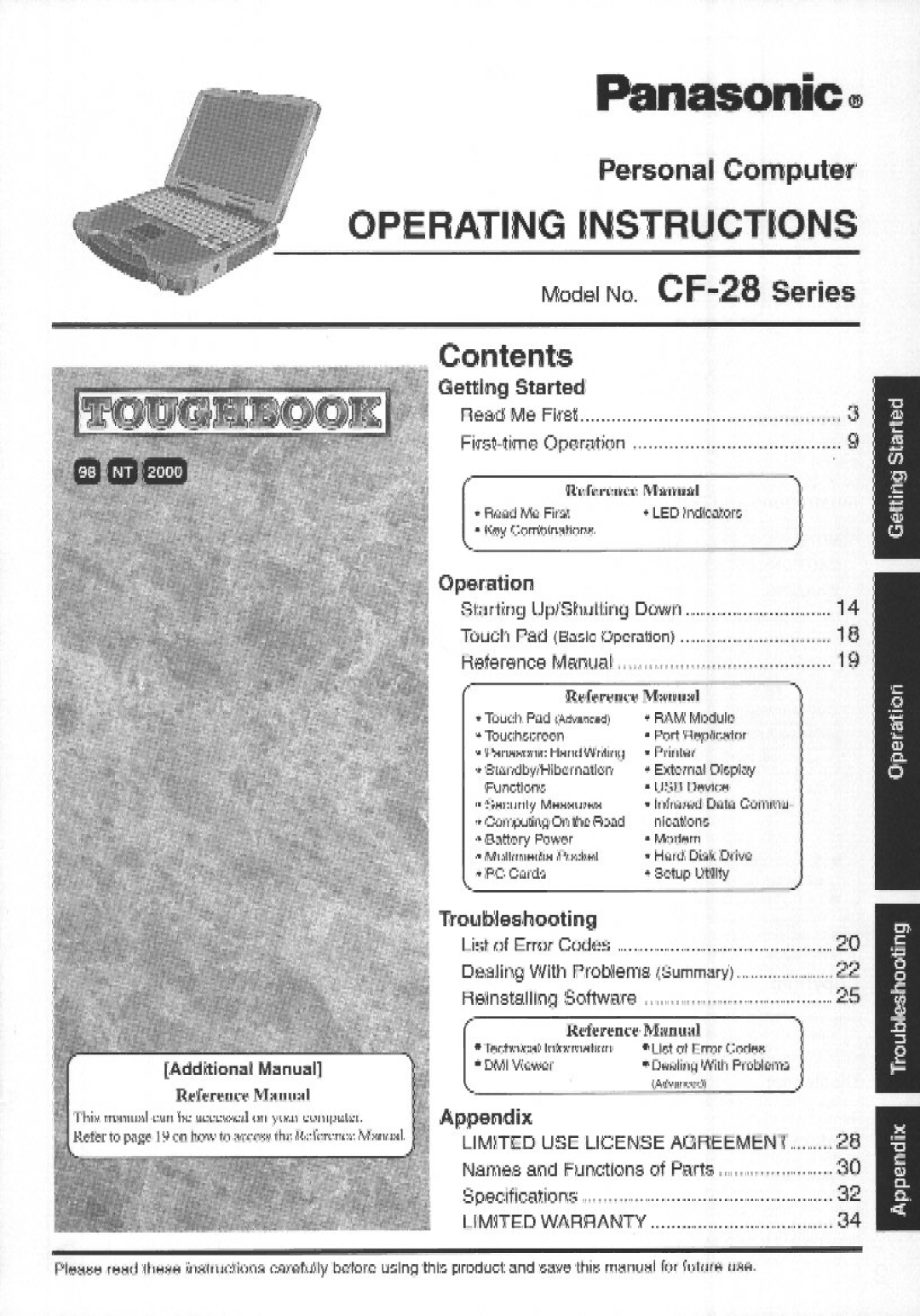 Panasonic CF-28 manual 