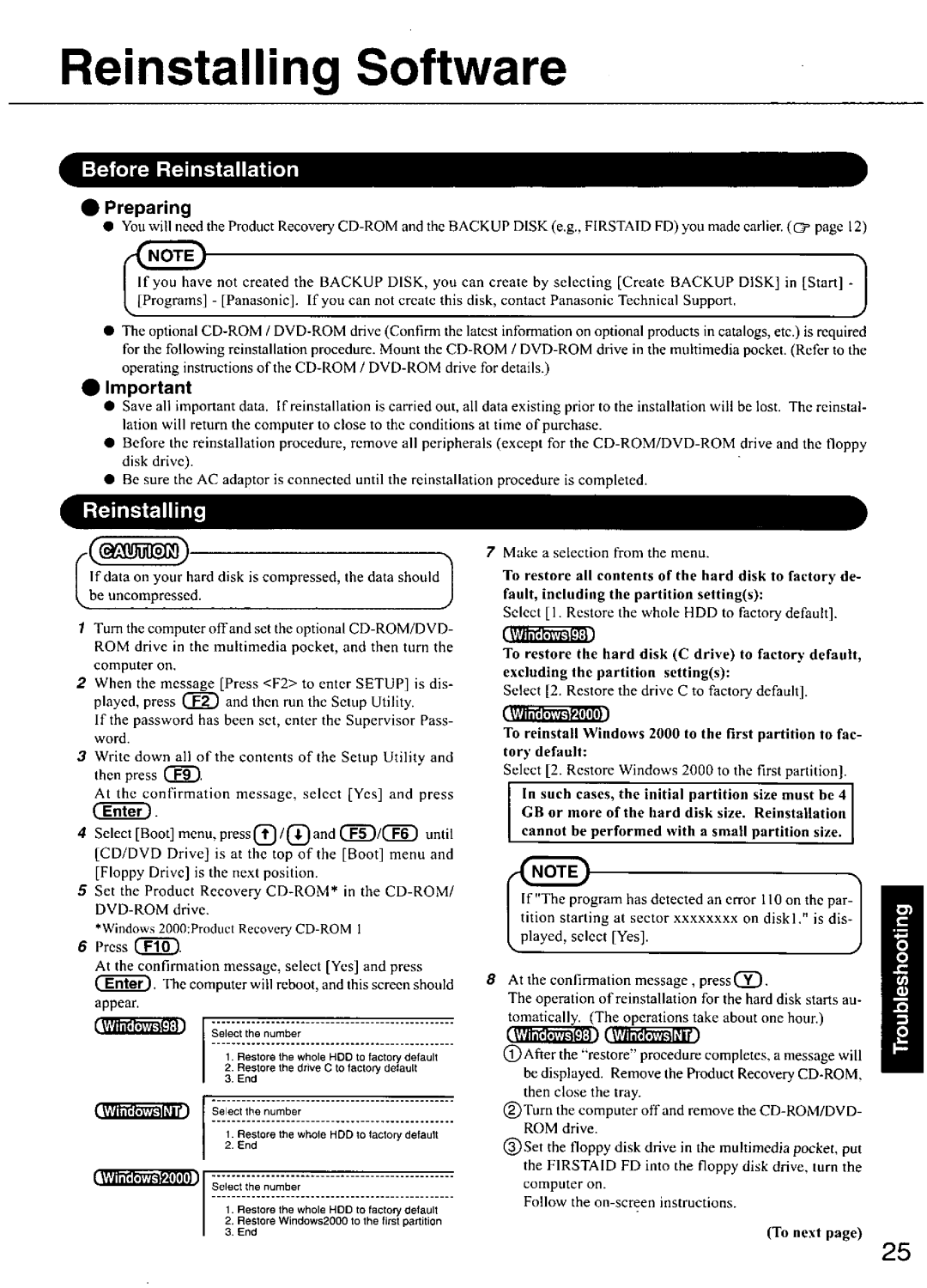 Panasonic CF-28 manual 