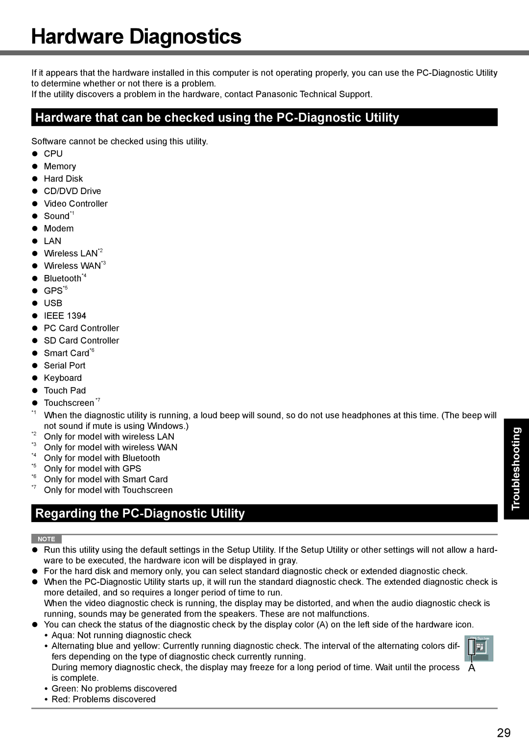 Panasonic CF-30 appendix Hardware Diagnostics, Regarding the PC-Diagnostic Utility 