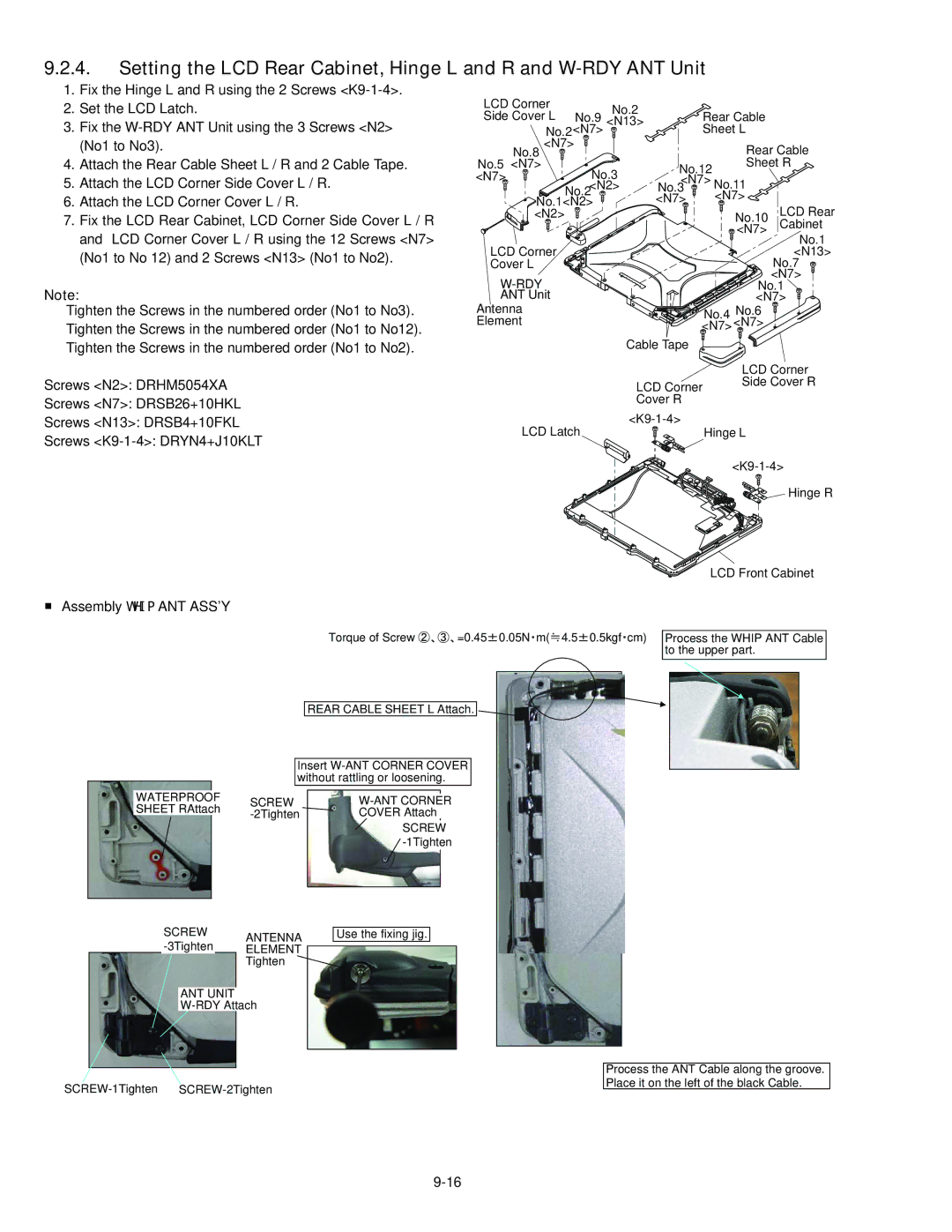 Panasonic CF-30KTPAXxM service manual Screw ANT Corner, Screw Antenna, Element, ANT Unit 