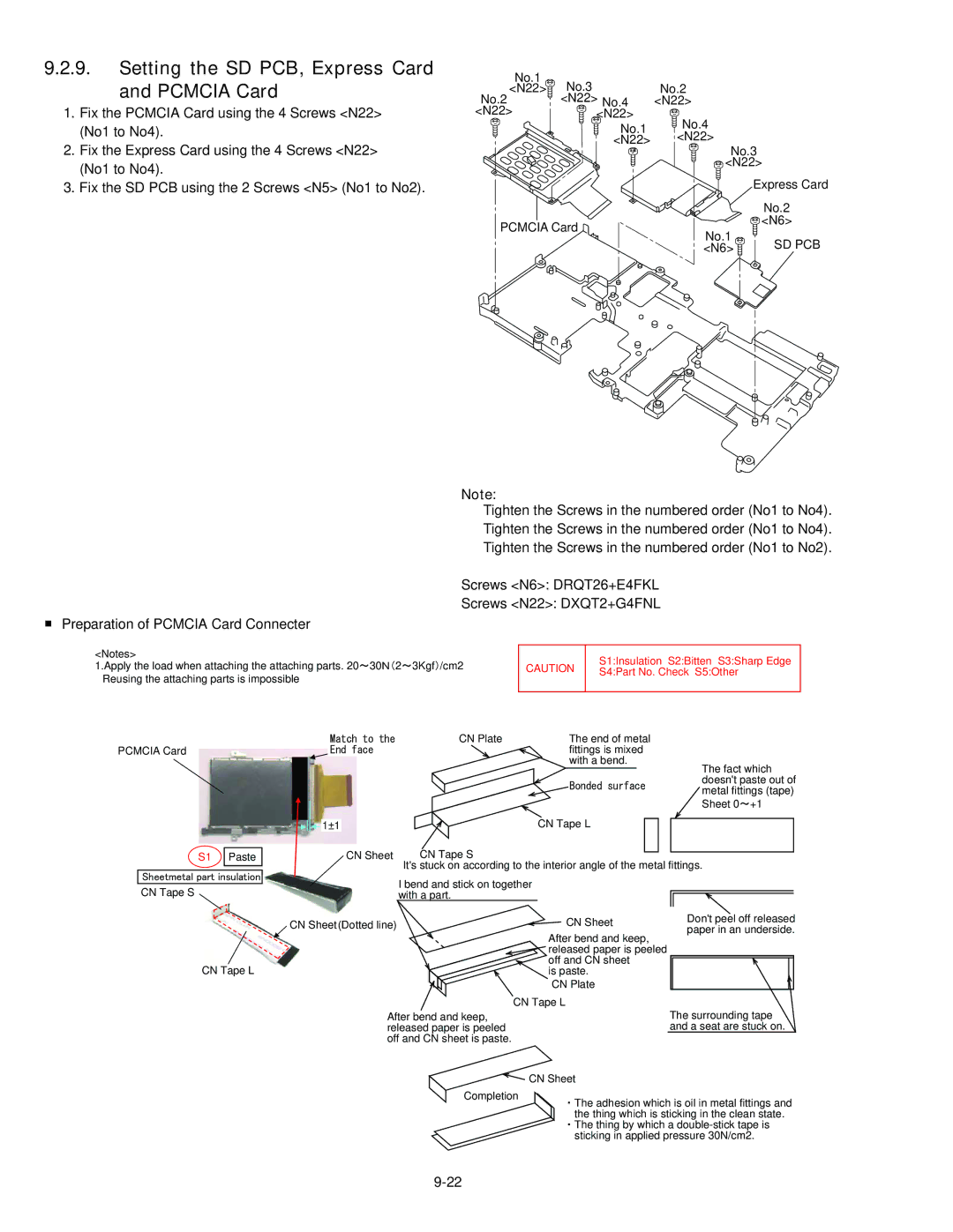 Panasonic CF-30KTPAXxM service manual Setting the SD PCB, Express Card Pcmcia Card 