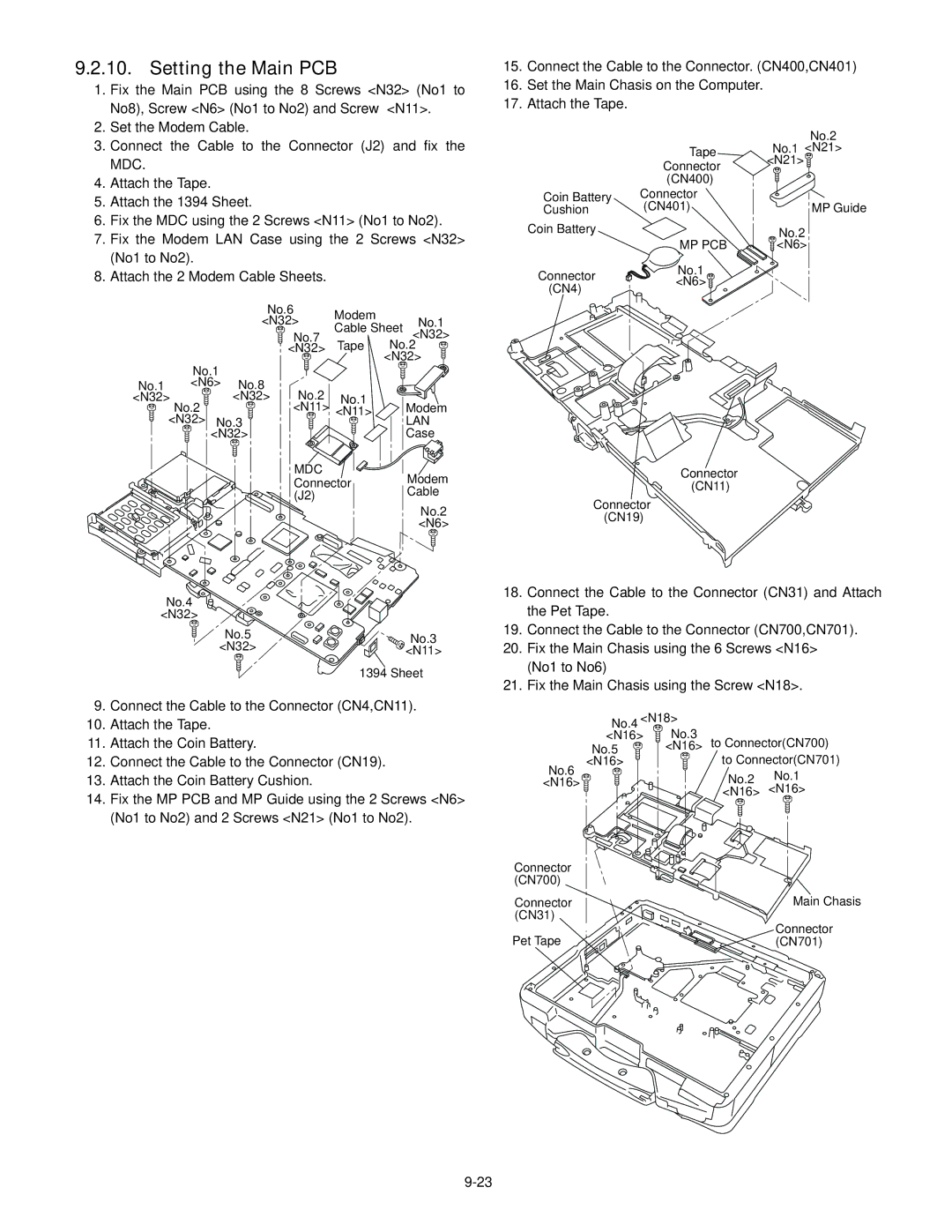 Panasonic CF-30KTPAXxM service manual Setting the Main PCB 