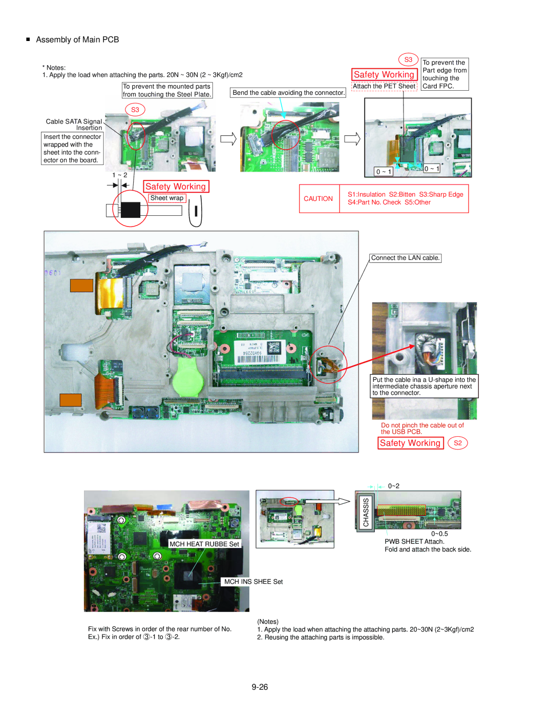 Panasonic CF-30KTPAXxM service manual Assembly of Main PCB, Chassis 