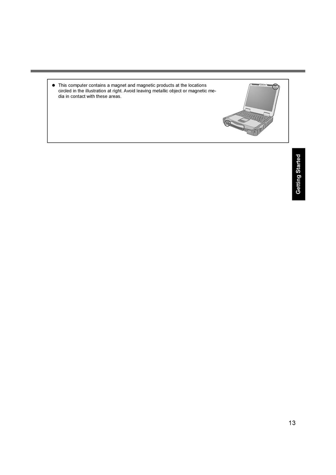 Panasonic CF-31 appendix Getting Started 