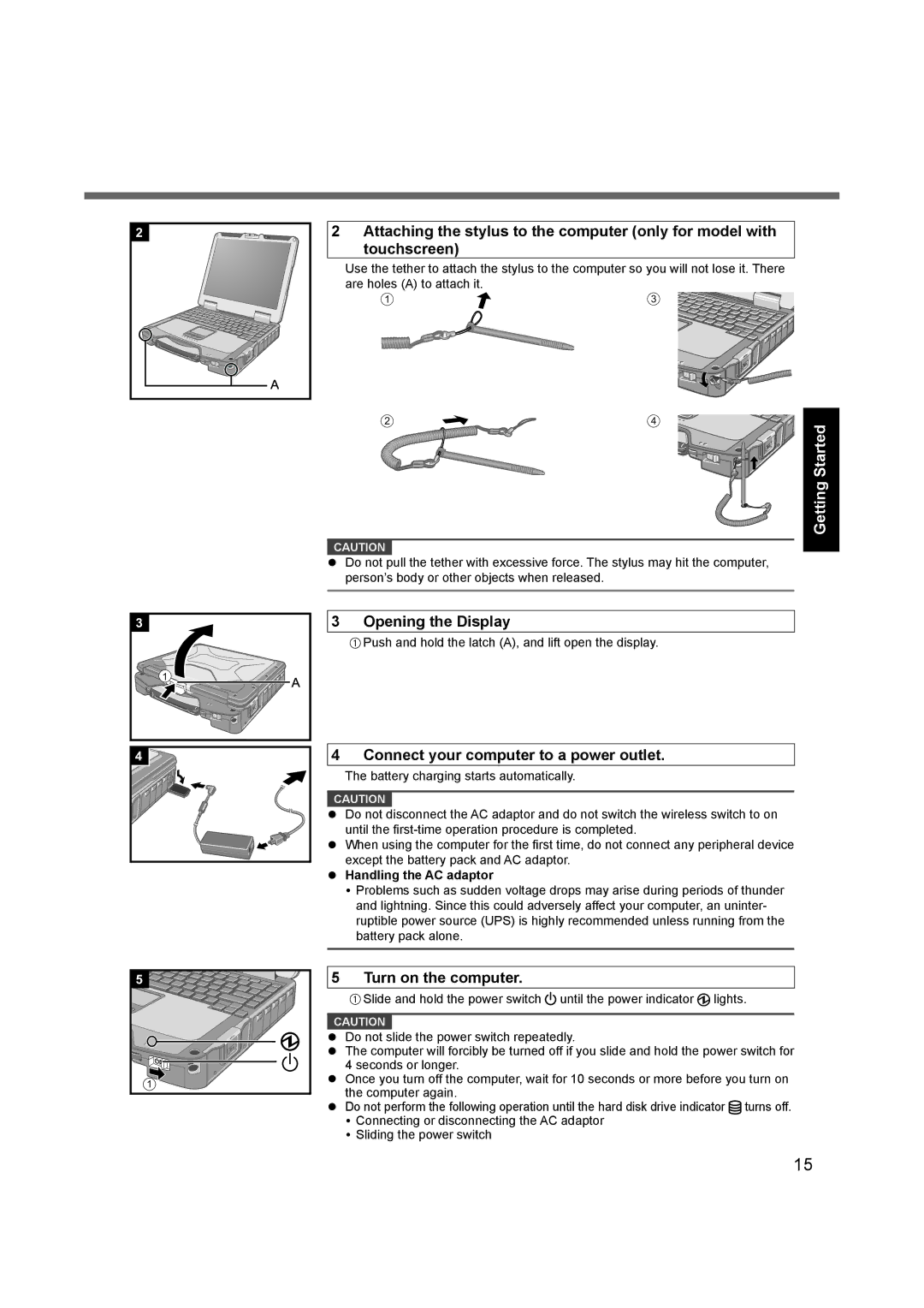 Panasonic CF-31 appendix Connect your computer to a power outlet, Handling the AC adaptor 