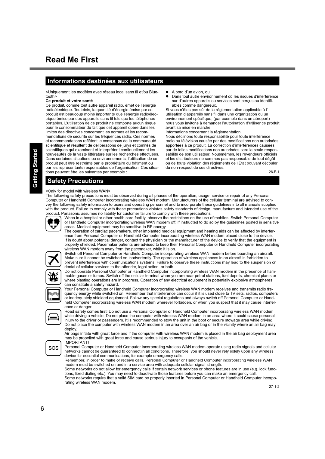 Panasonic CF-31 appendix Informations destinées aux utilisateurs, Safety Precautions, Ce produit et votre santé 