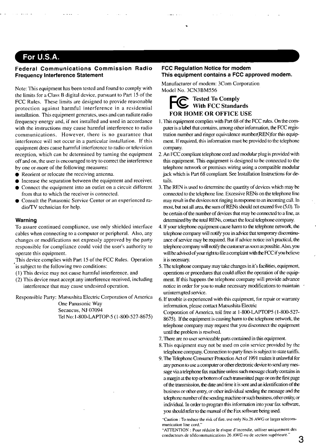 Panasonic CF-37 Series manual 