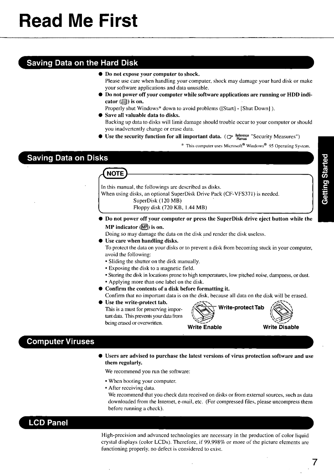 Panasonic CF-37 Series manual 