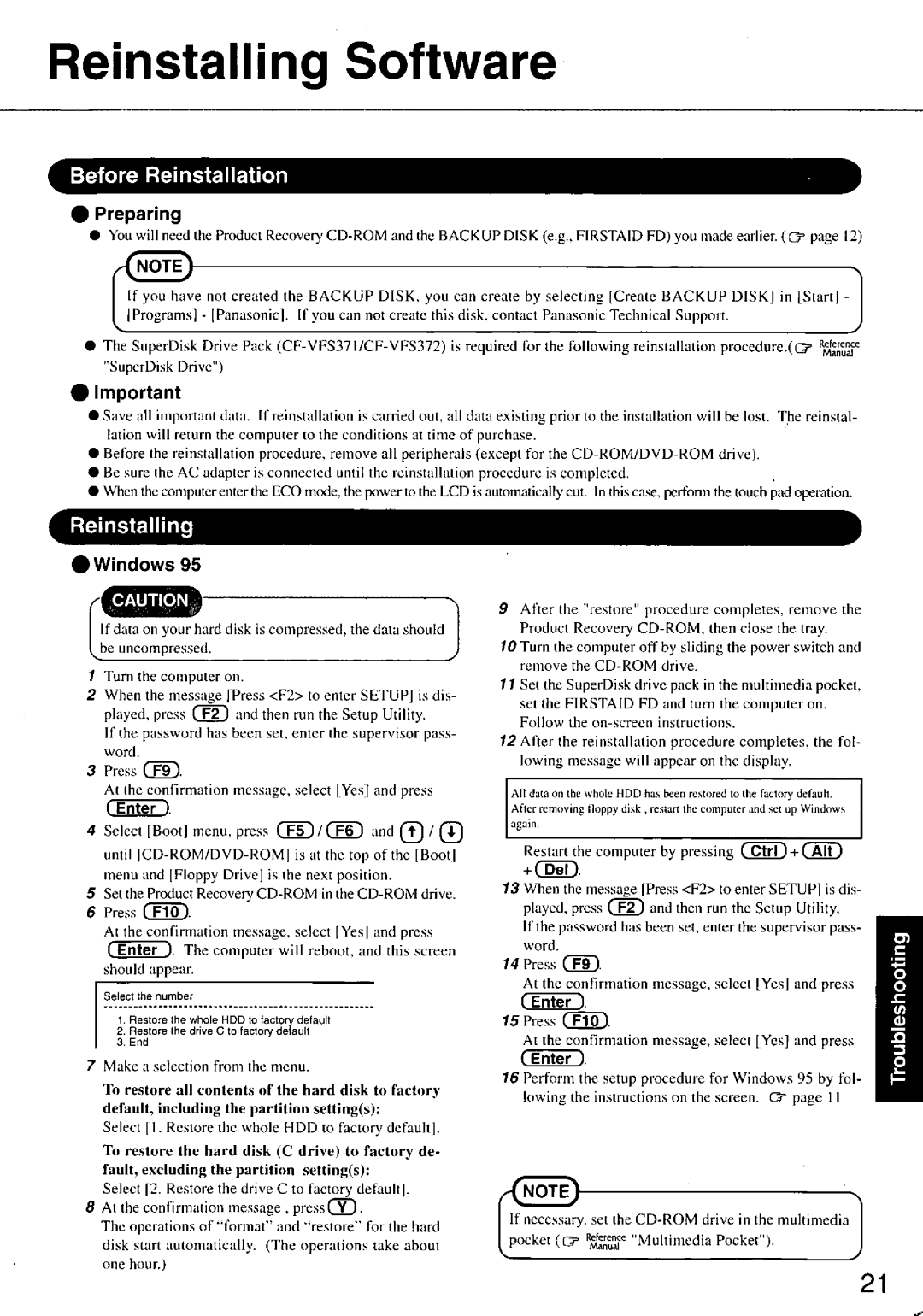 Panasonic CF-37 manual 