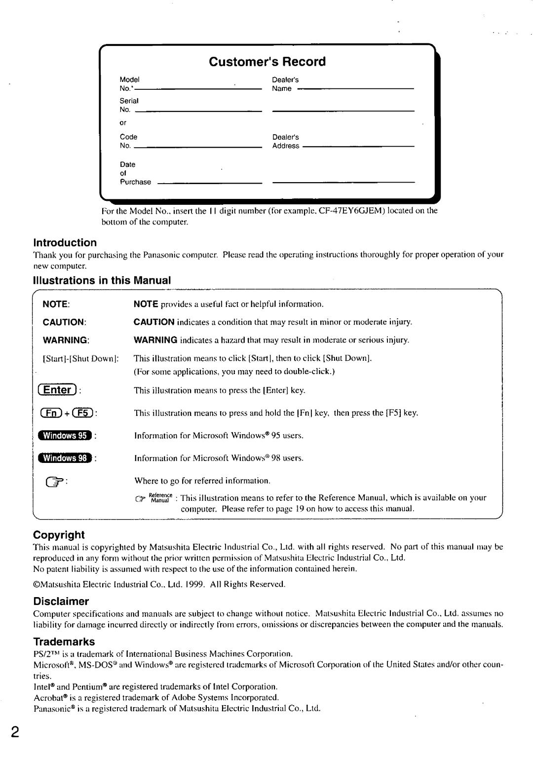 Panasonic CF-47 manual 