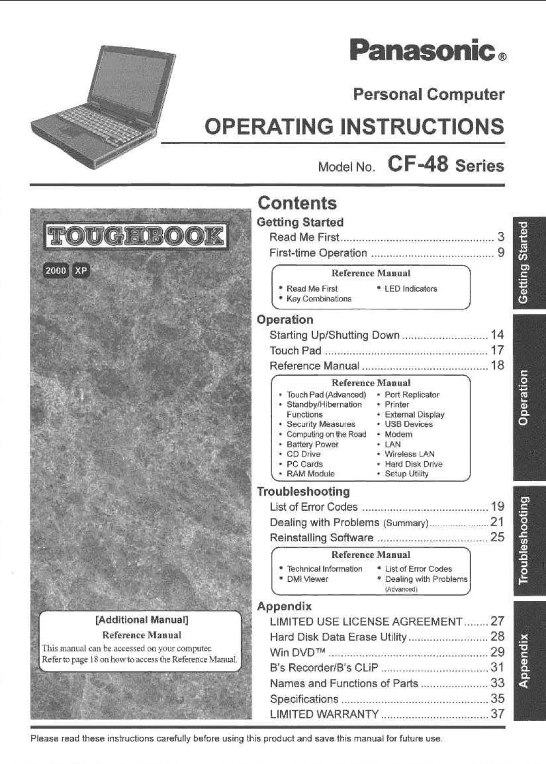 Panasonic CF-48 Series manual 