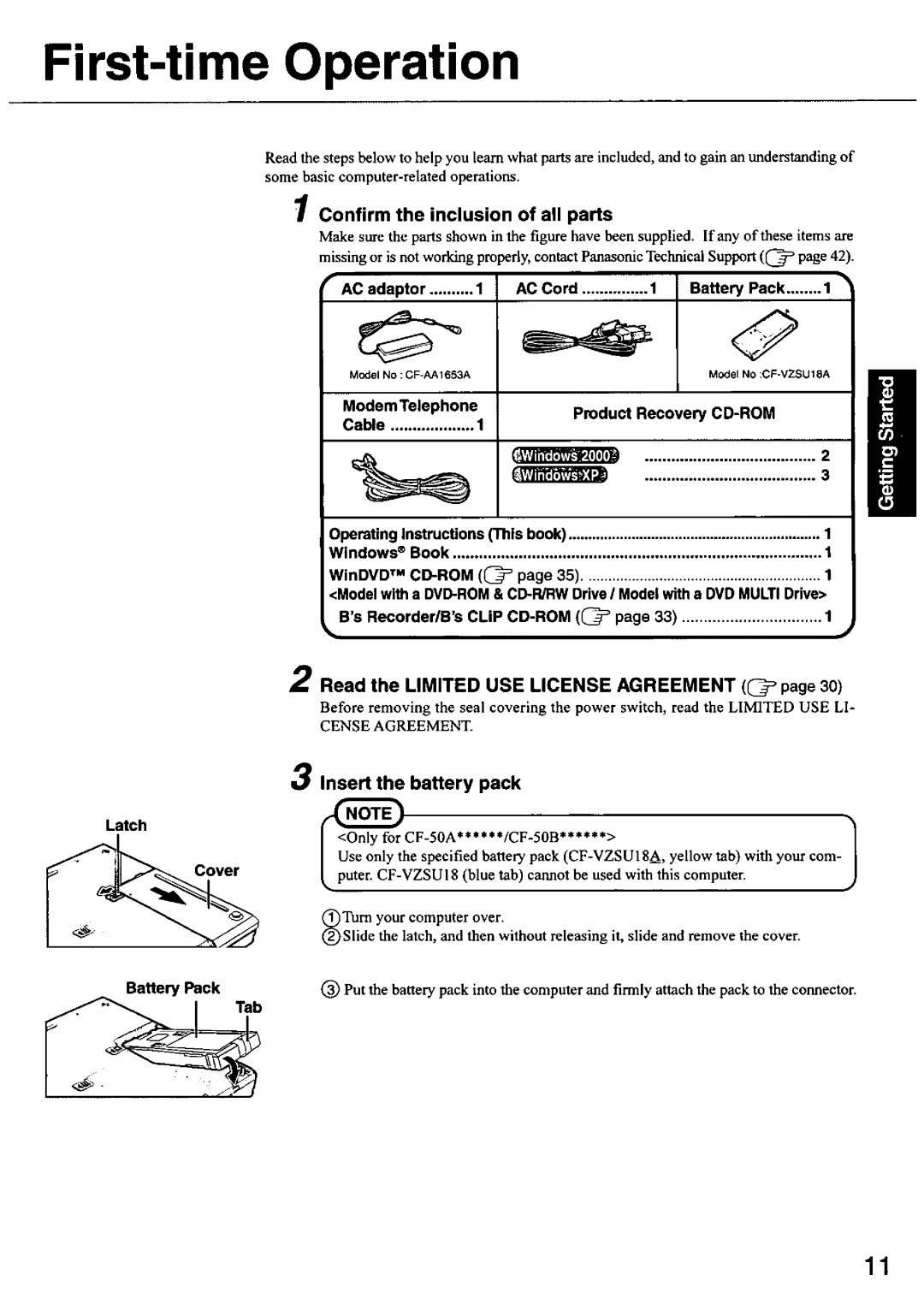 Panasonic CF-50 manual 