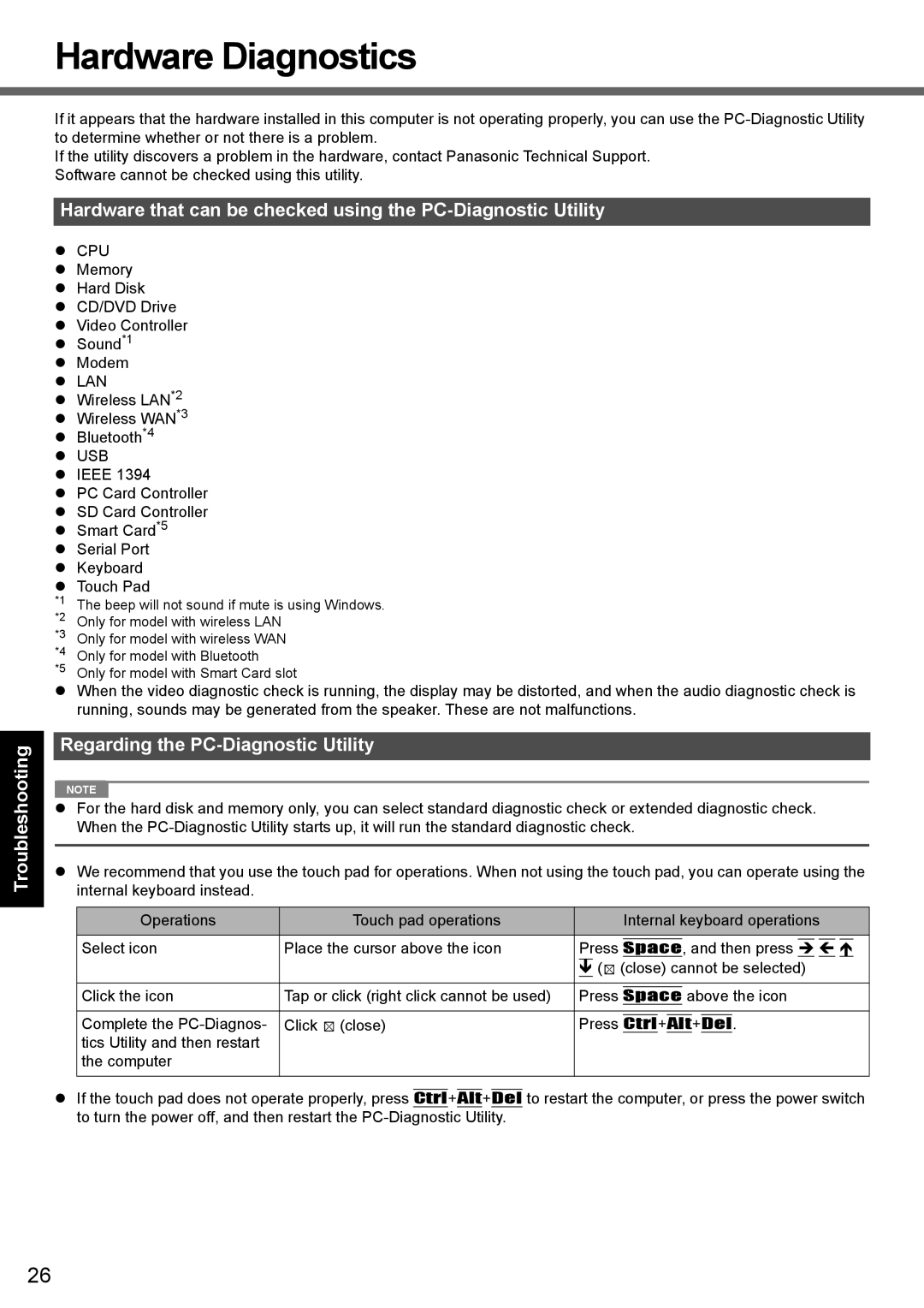 Panasonic CF-52 appendix Hardware Diagnostics, Regarding the PC-Diagnostic Utility 