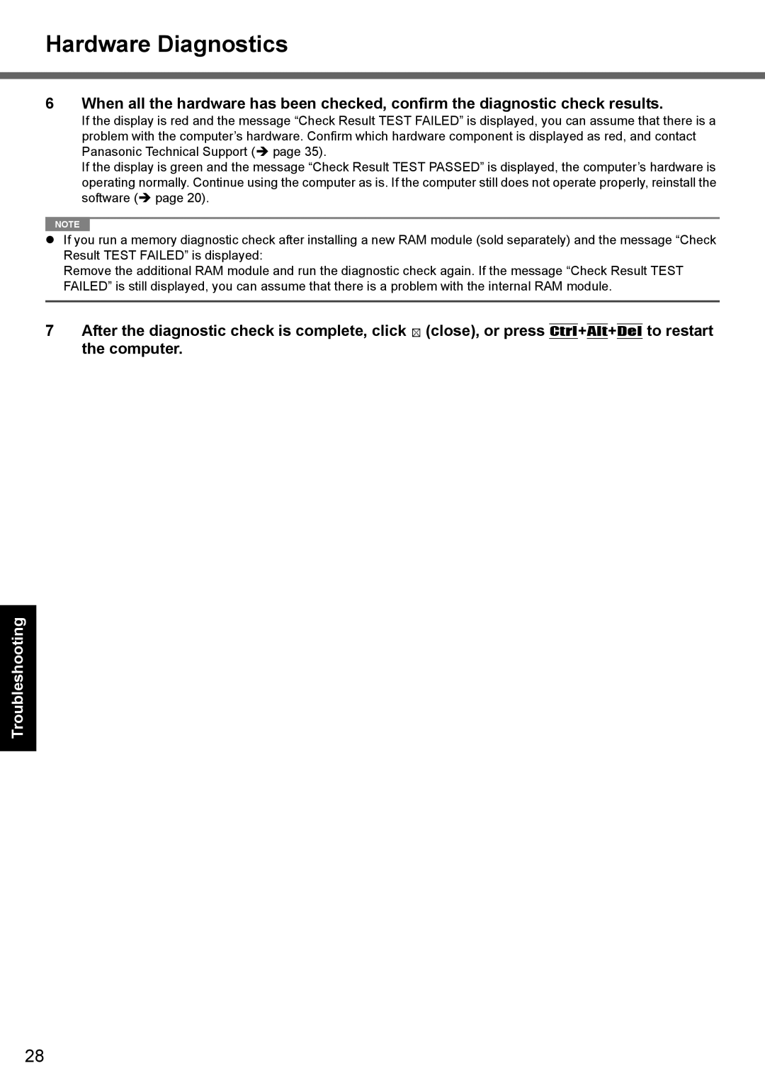 Panasonic CF-52 appendix Hardware Diagnostics 