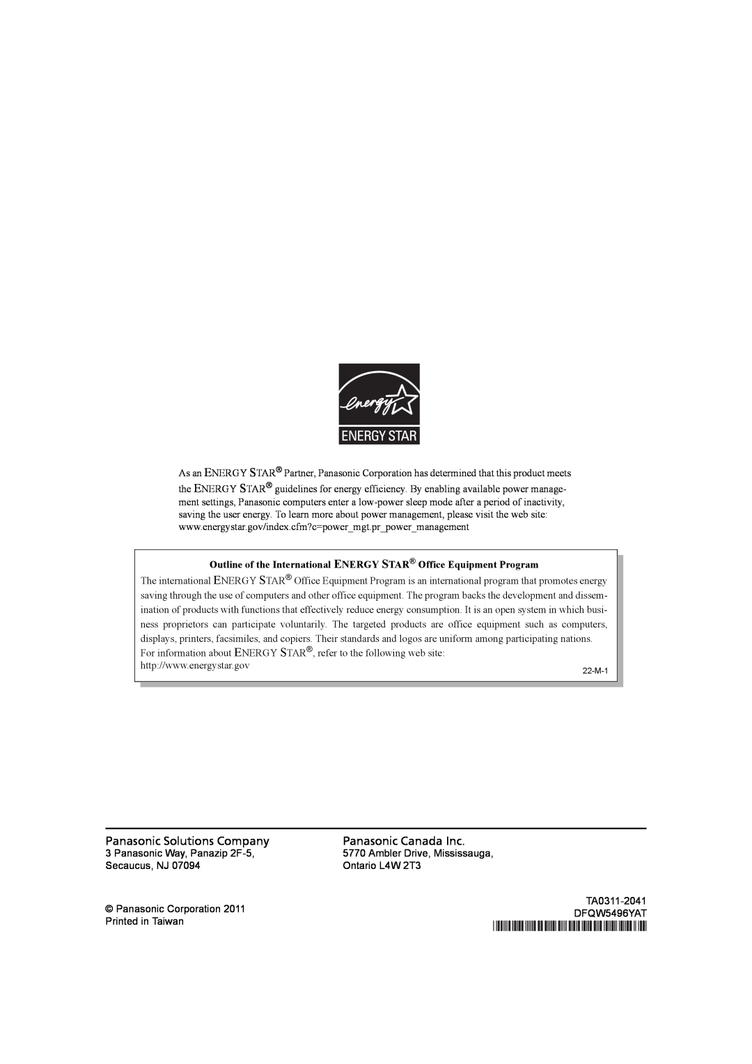 Panasonic CF-53, CF53JBLZY1M appendix Outline of the International ENERGY STAR Office Equipment Program 
