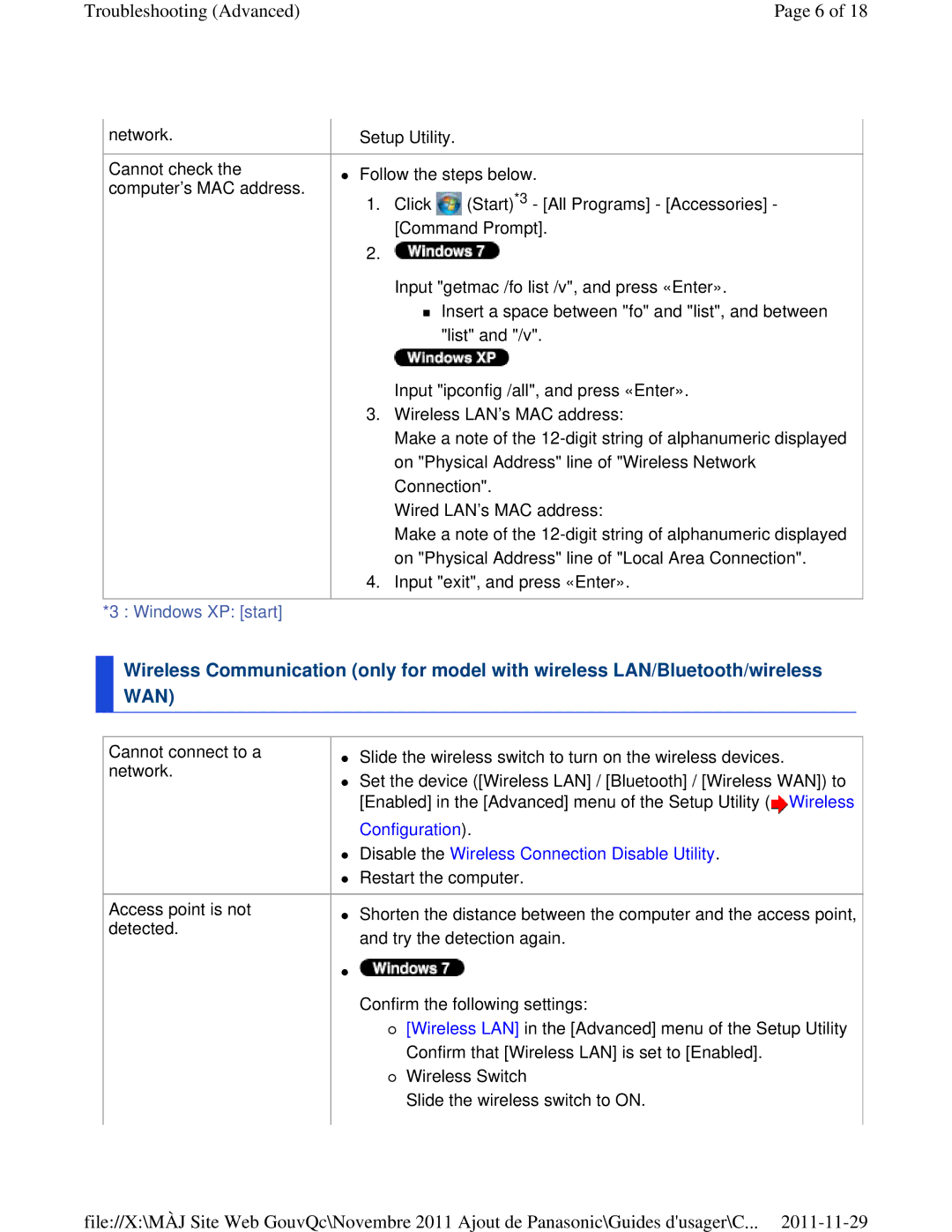 Panasonic CF-53ASUZX1M manual  Disable the Wireless Connection Disable Utility 