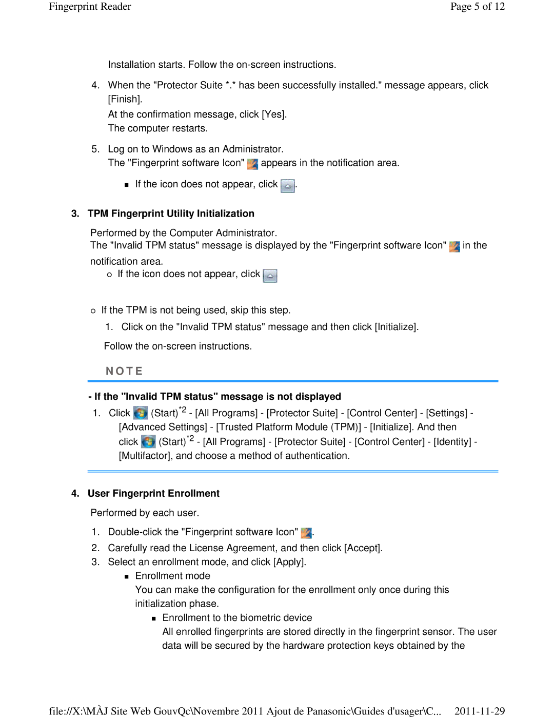 Panasonic CF-53ASUZX1M manual If the Invalid TPM status message is not displayed 