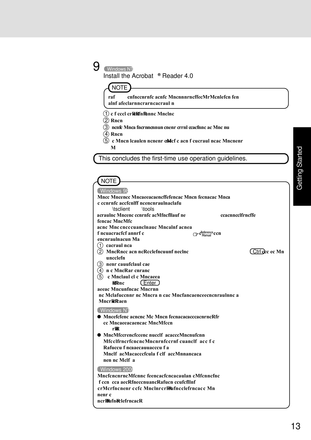 Panasonic CF-72 Series P appendix Install the Acrobat Reader, This concludes the first-time use operation guidelines 