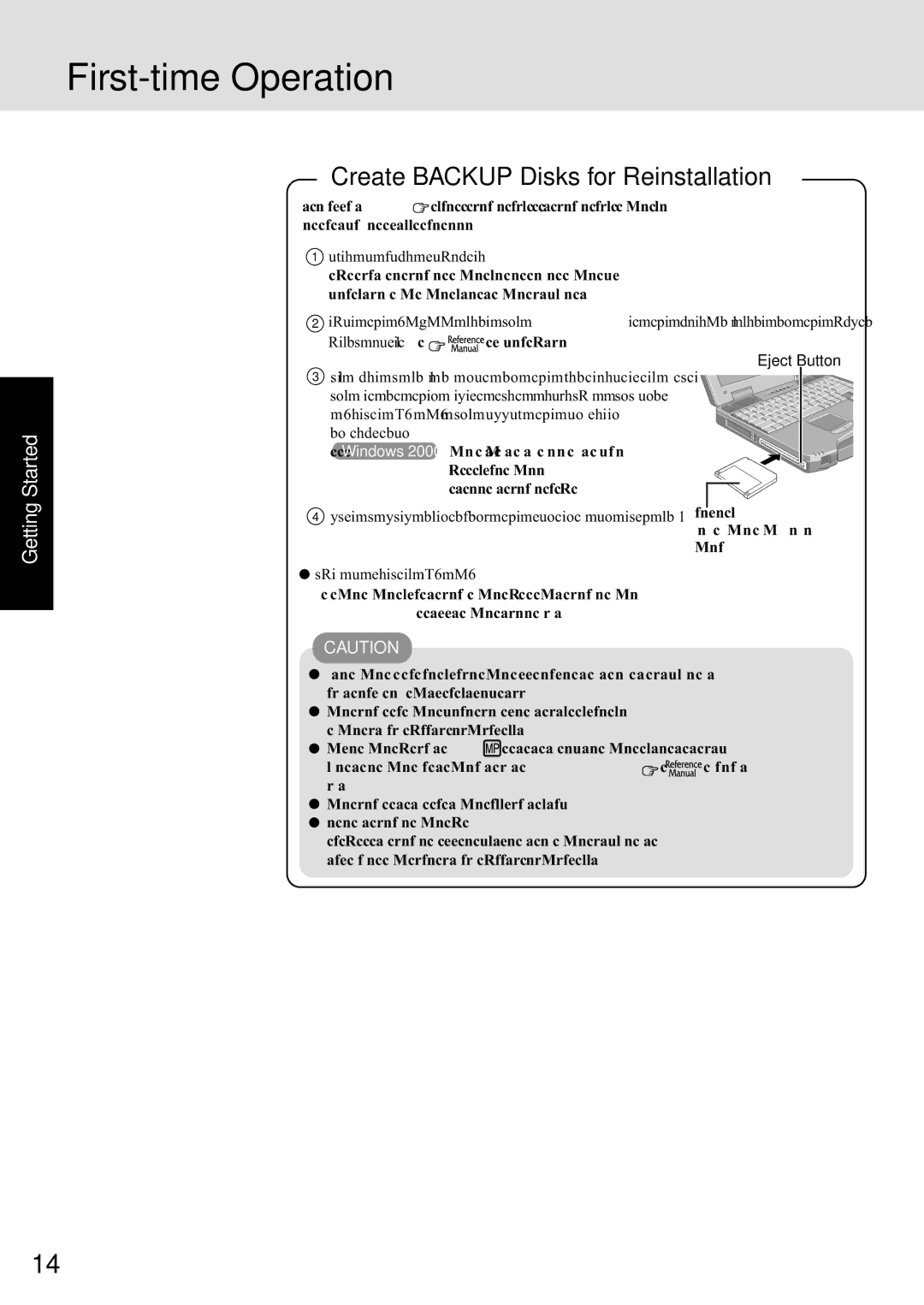 Panasonic CF-72 Series P appendix Eject Button, Make sure a disk is not in the write-protected state 