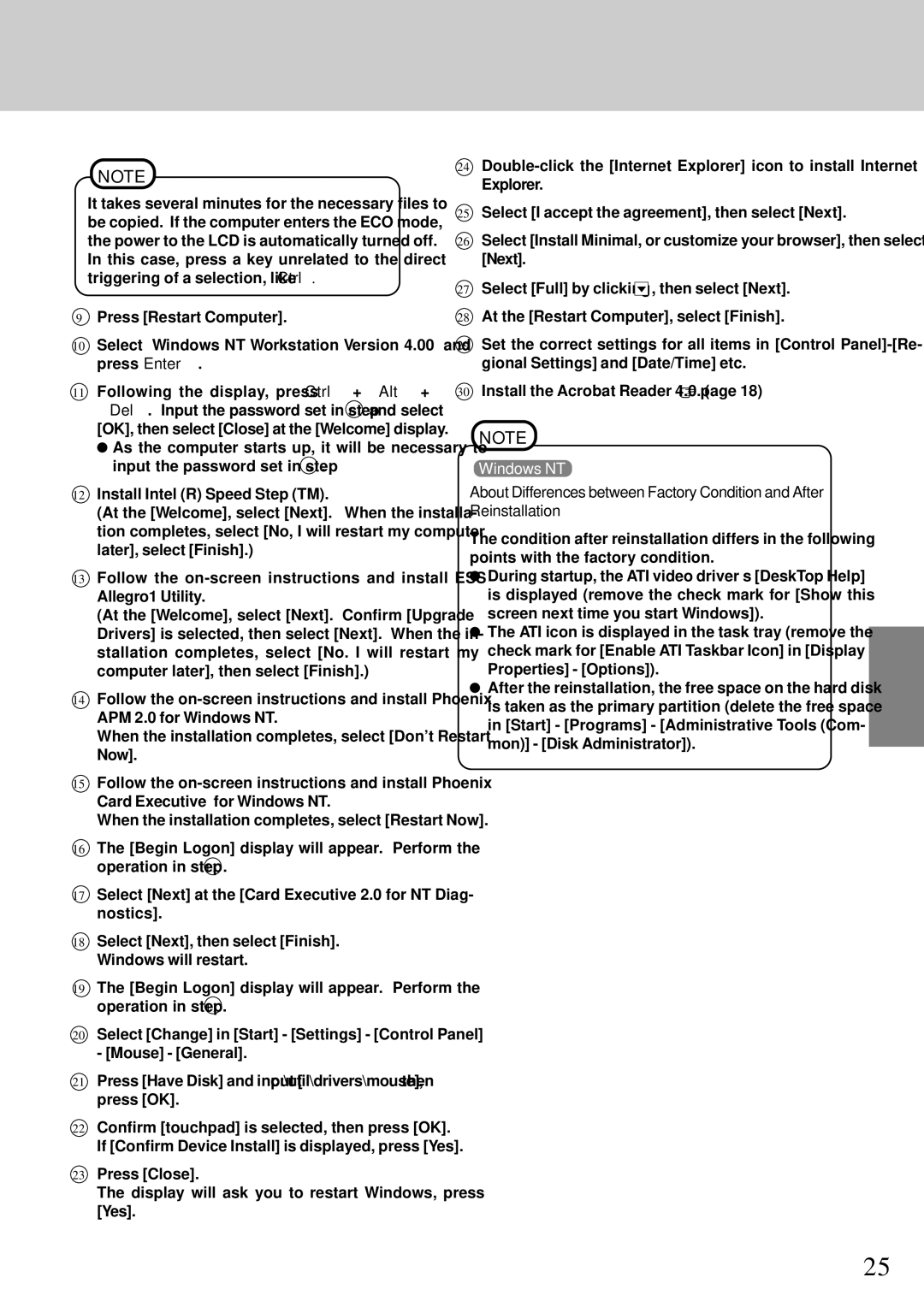 Panasonic CF-72 operating instructions Ctrl Alt + 