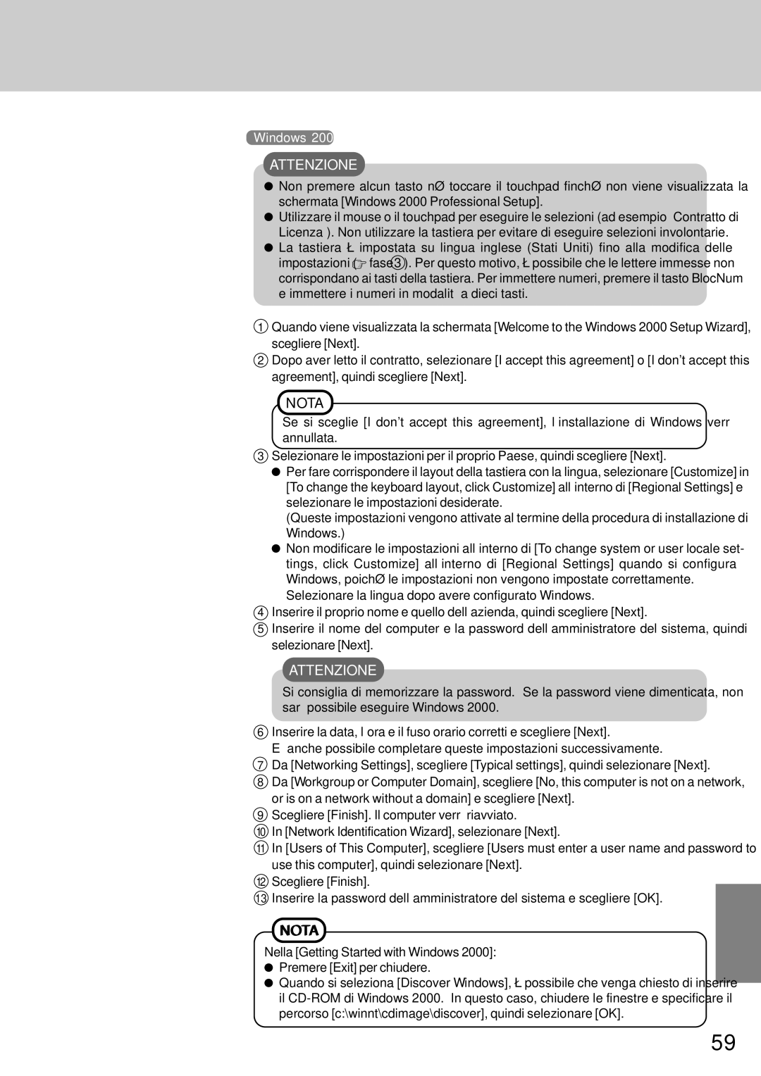 Panasonic CF-72 operating instructions Nella Getting Started with Windows 