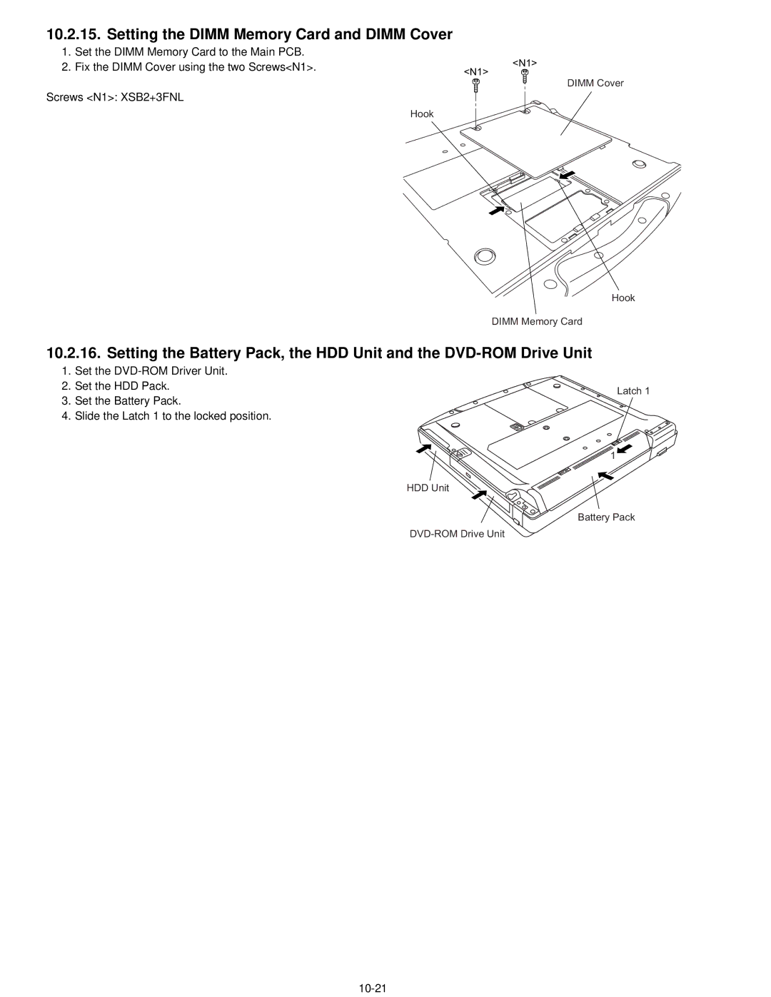 Panasonic CF-74CCBAXBM manual Setting the Dimm Memory Card and Dimm Cover 