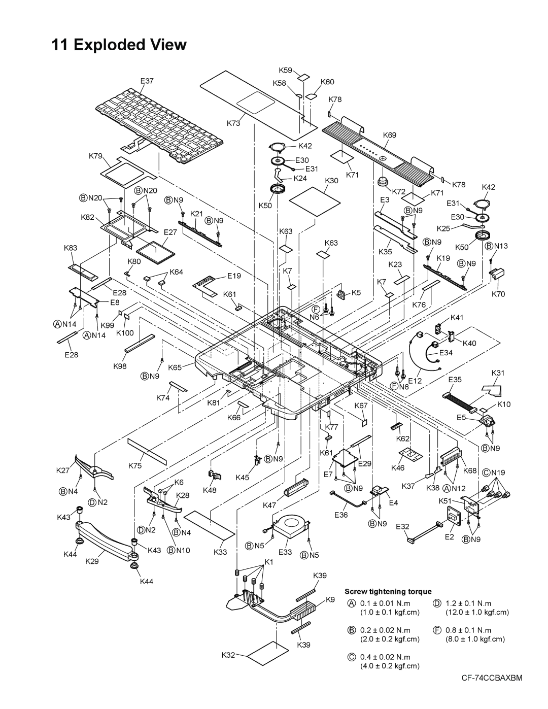 Panasonic CF-74CCBAXBM manual Exploded View 