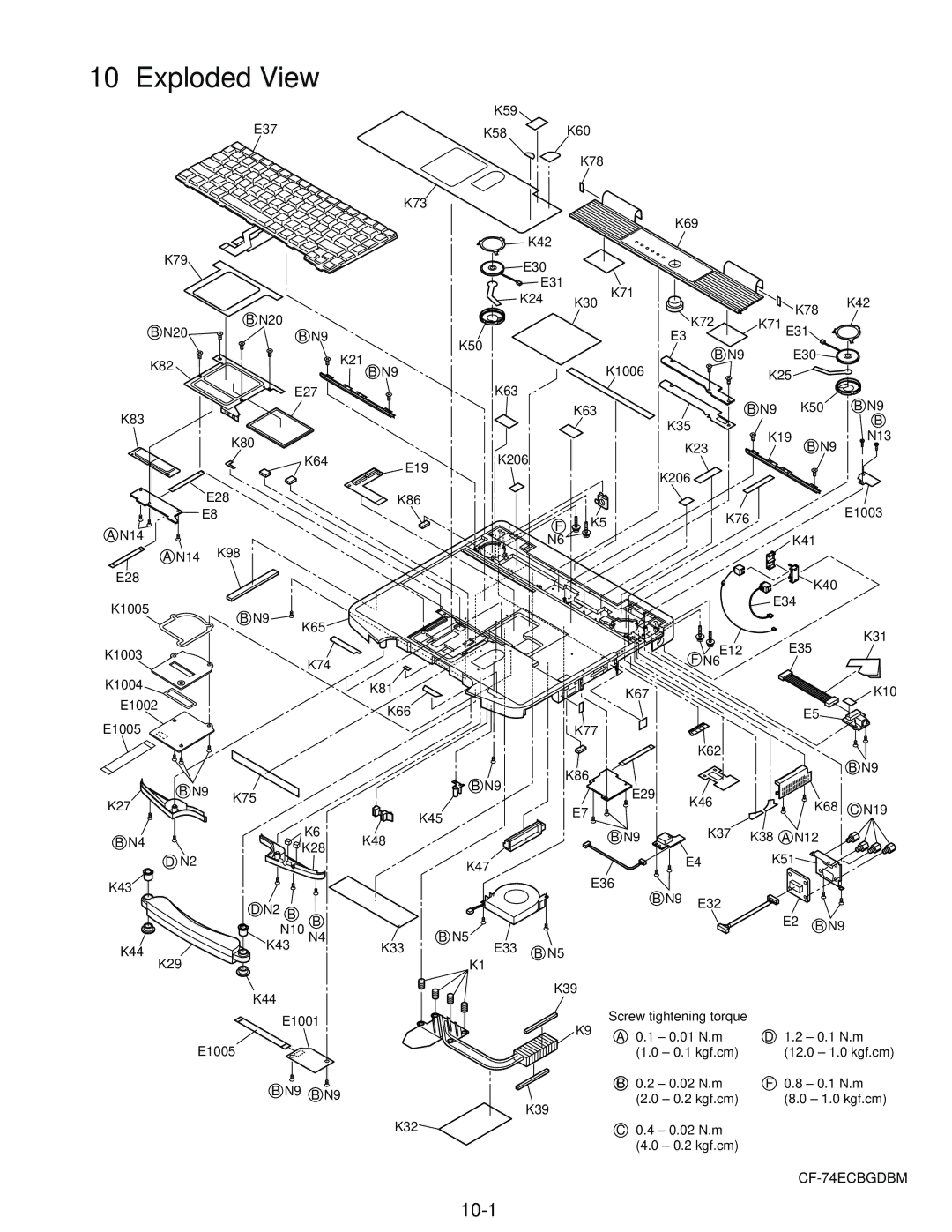 Panasonic CF-74ECBGDBM manual Exploded View 