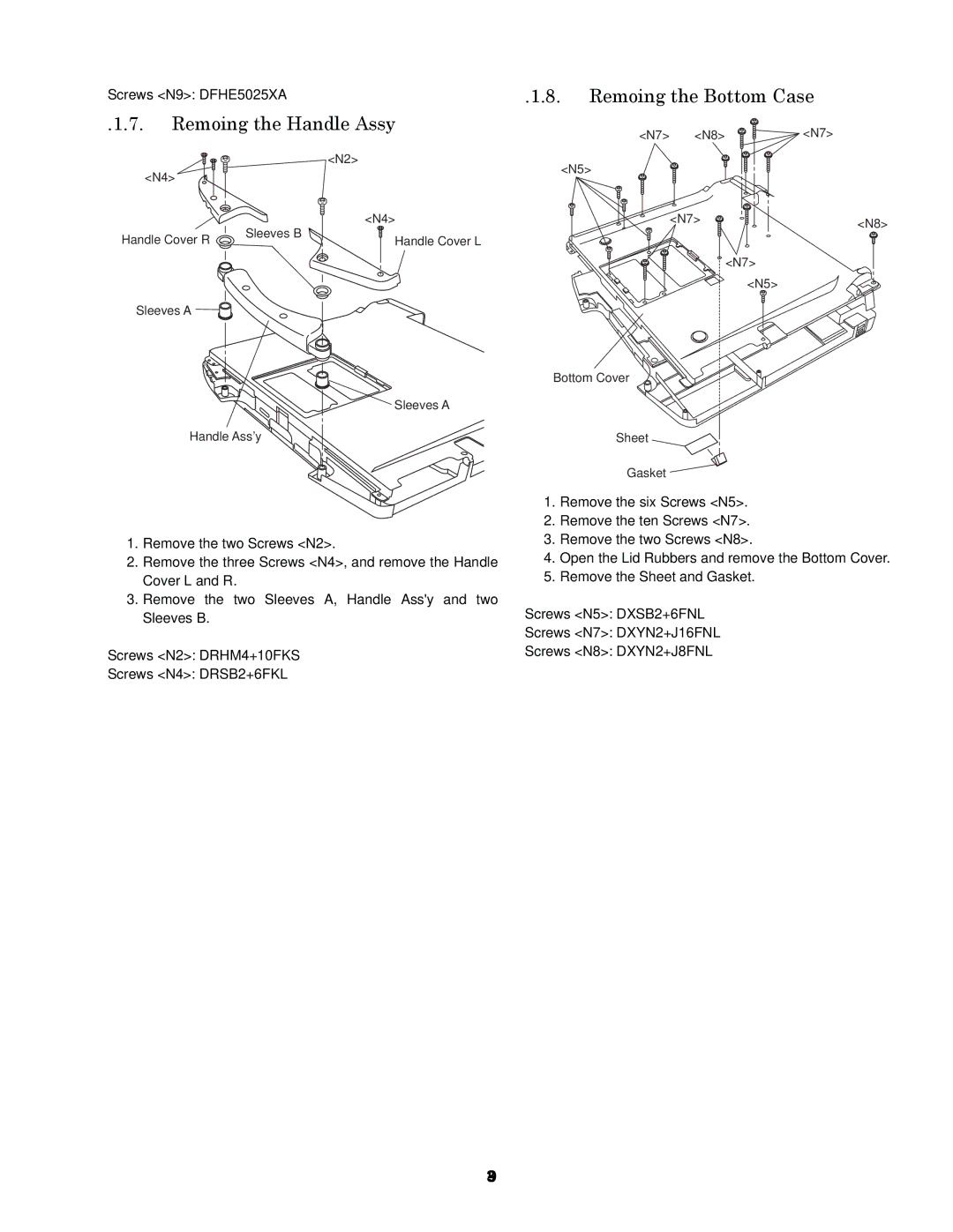 Panasonic CF-74GCDADBM service manual Removing the Handle Assy, Removing the Bottom Case 