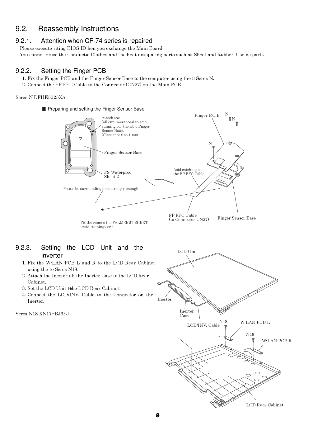 Panasonic CF-74GCDADBM service manual Reassembly Instructions 